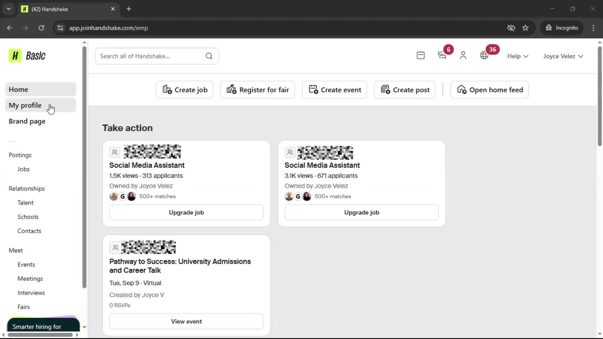Adding a project on Handshake video thumbnail
