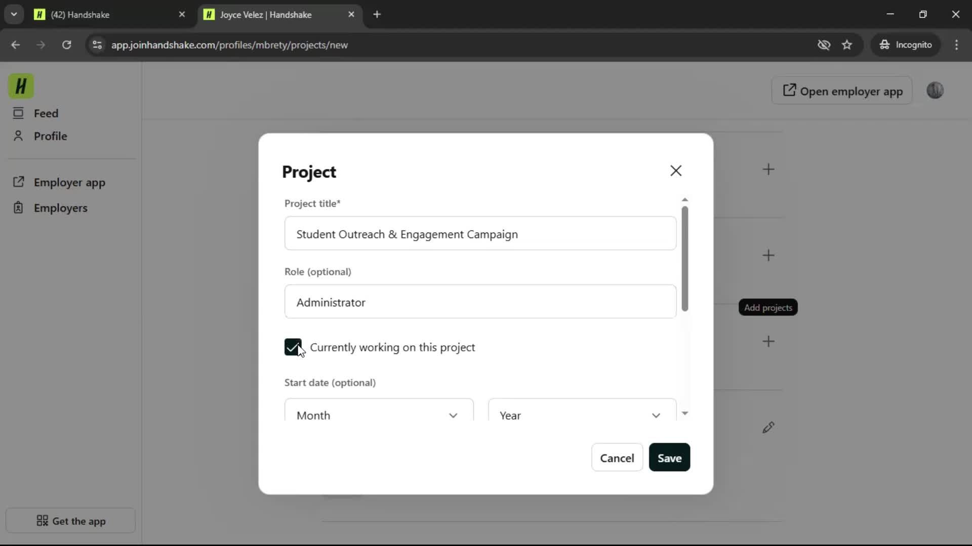 Adding a project screenshot