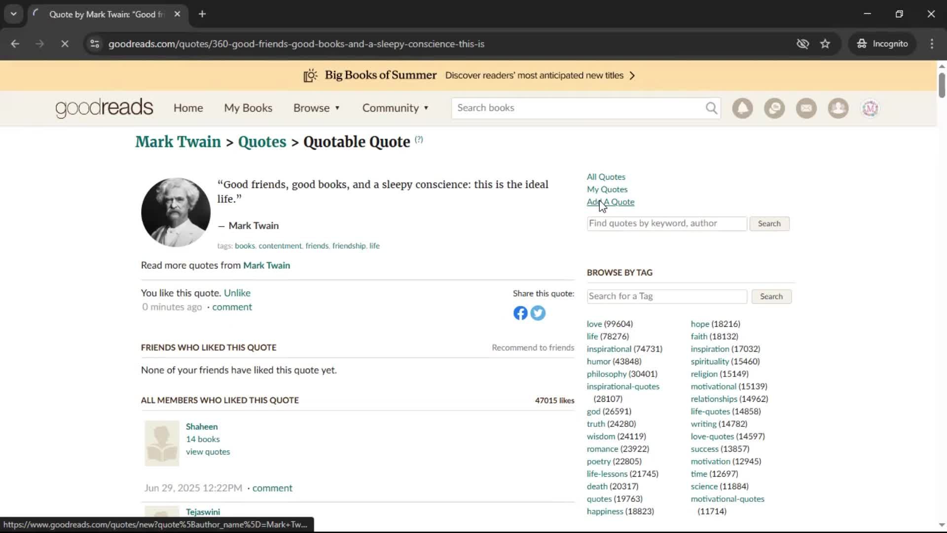 Creating a quote screenshot