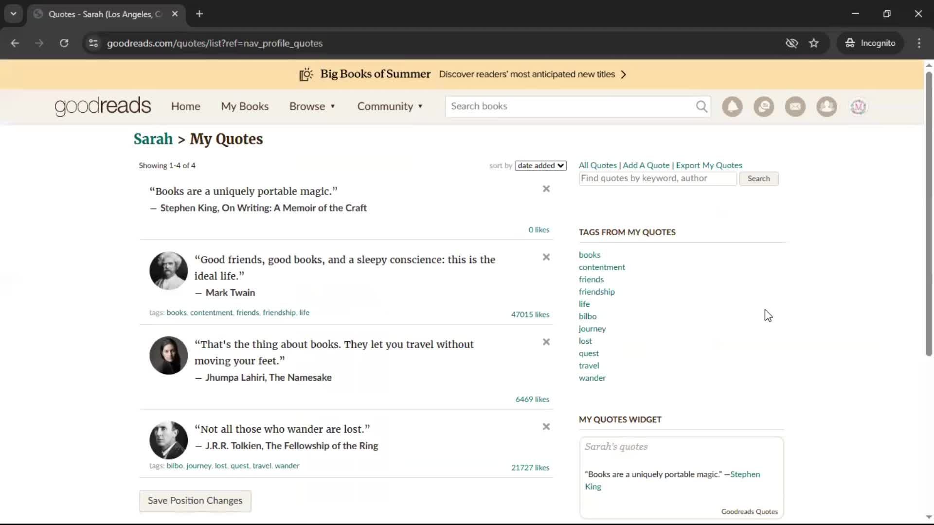 Creating a quote screenshot