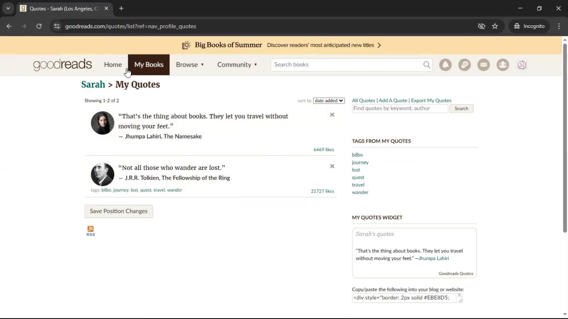 Creating a quote screenshot