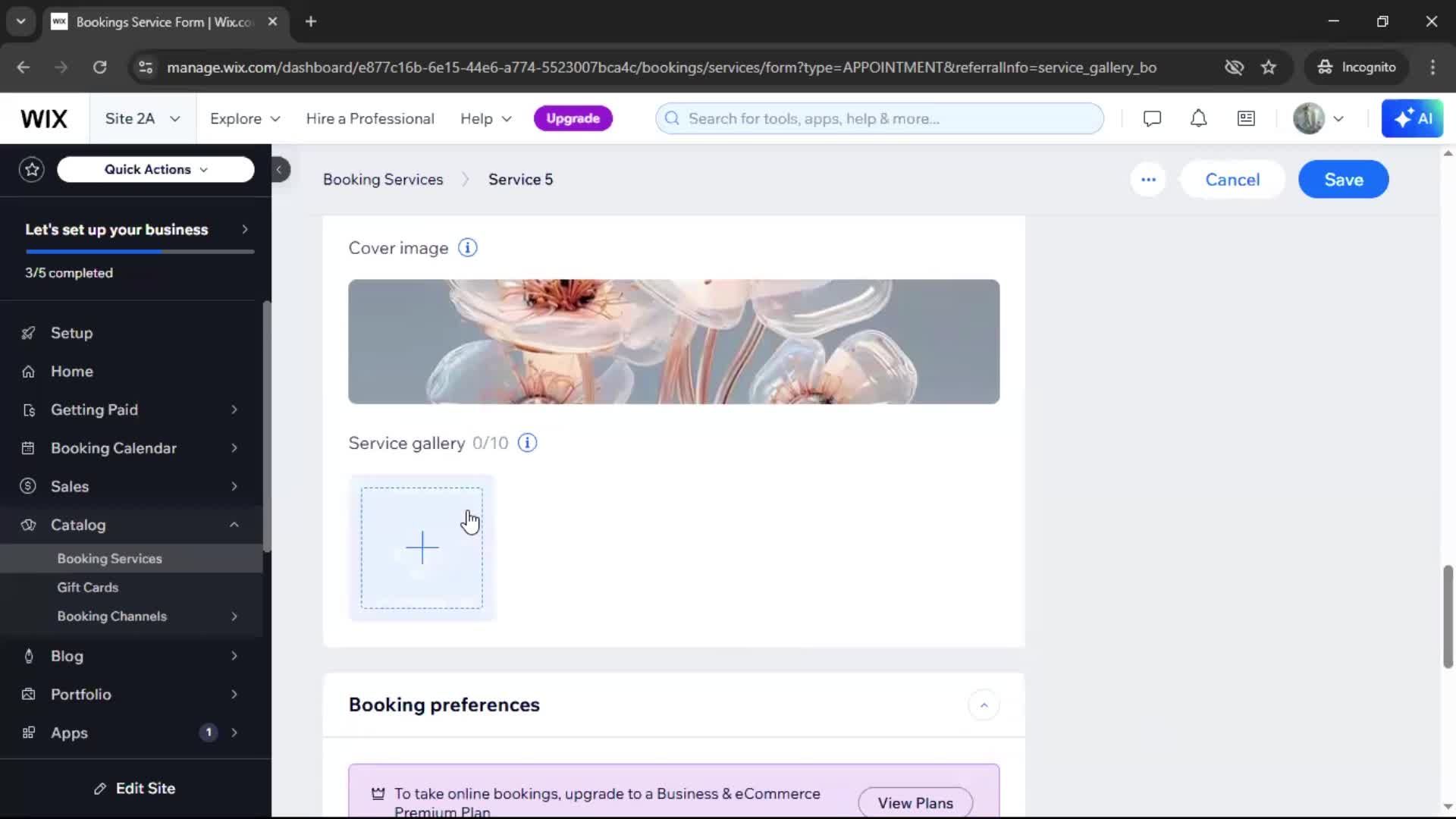 Adding services screenshot