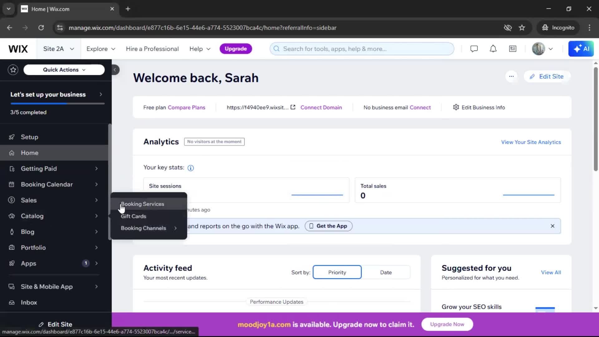 Adding services screenshot