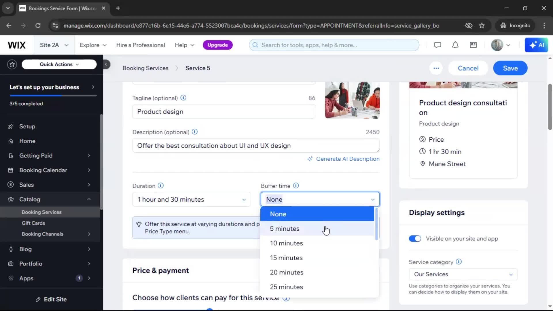 Adding services screenshot