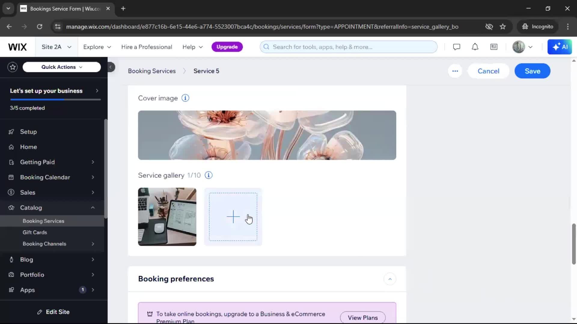 Adding services screenshot