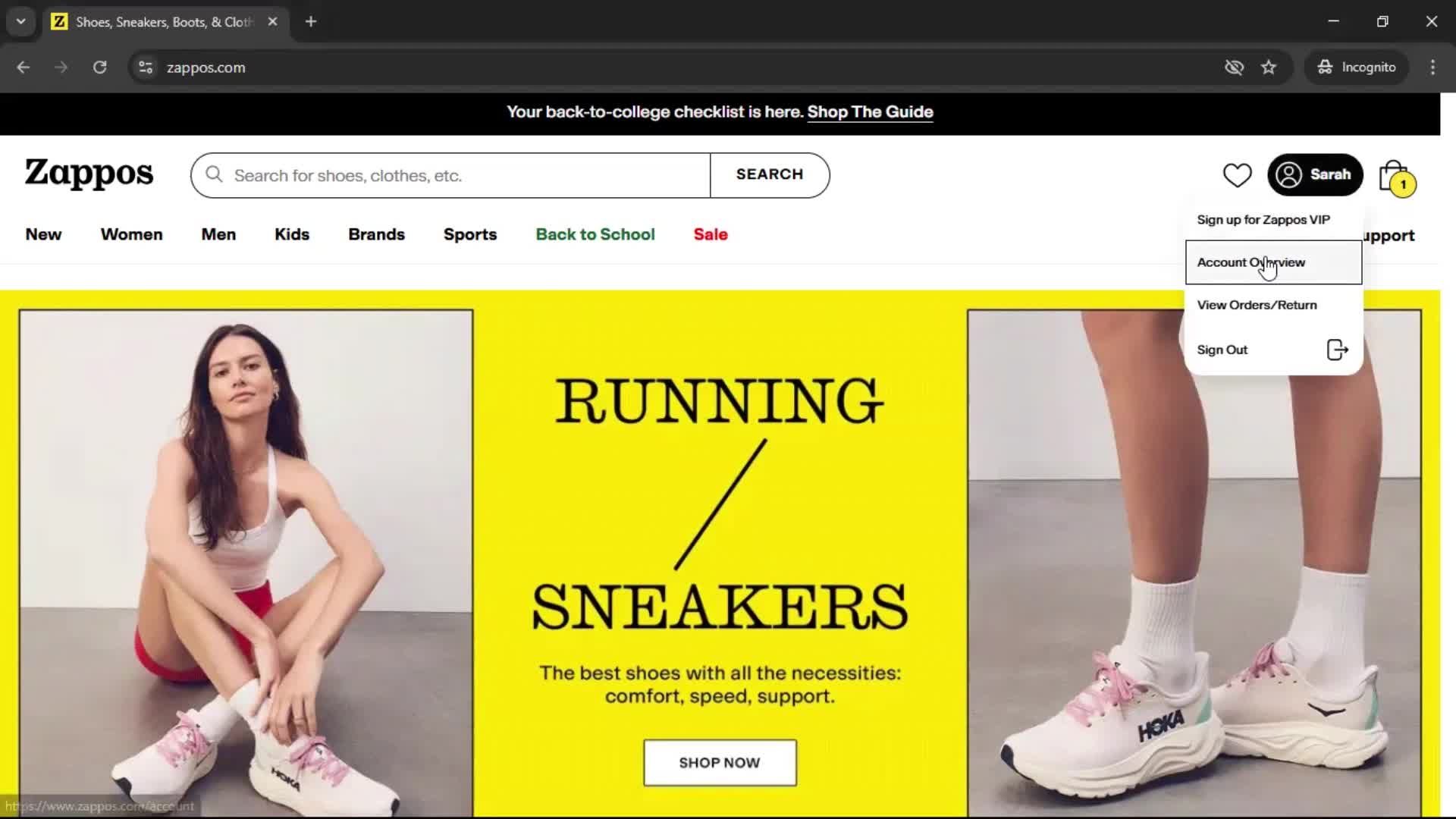 Adding shipping address on Zappos video thumbnail