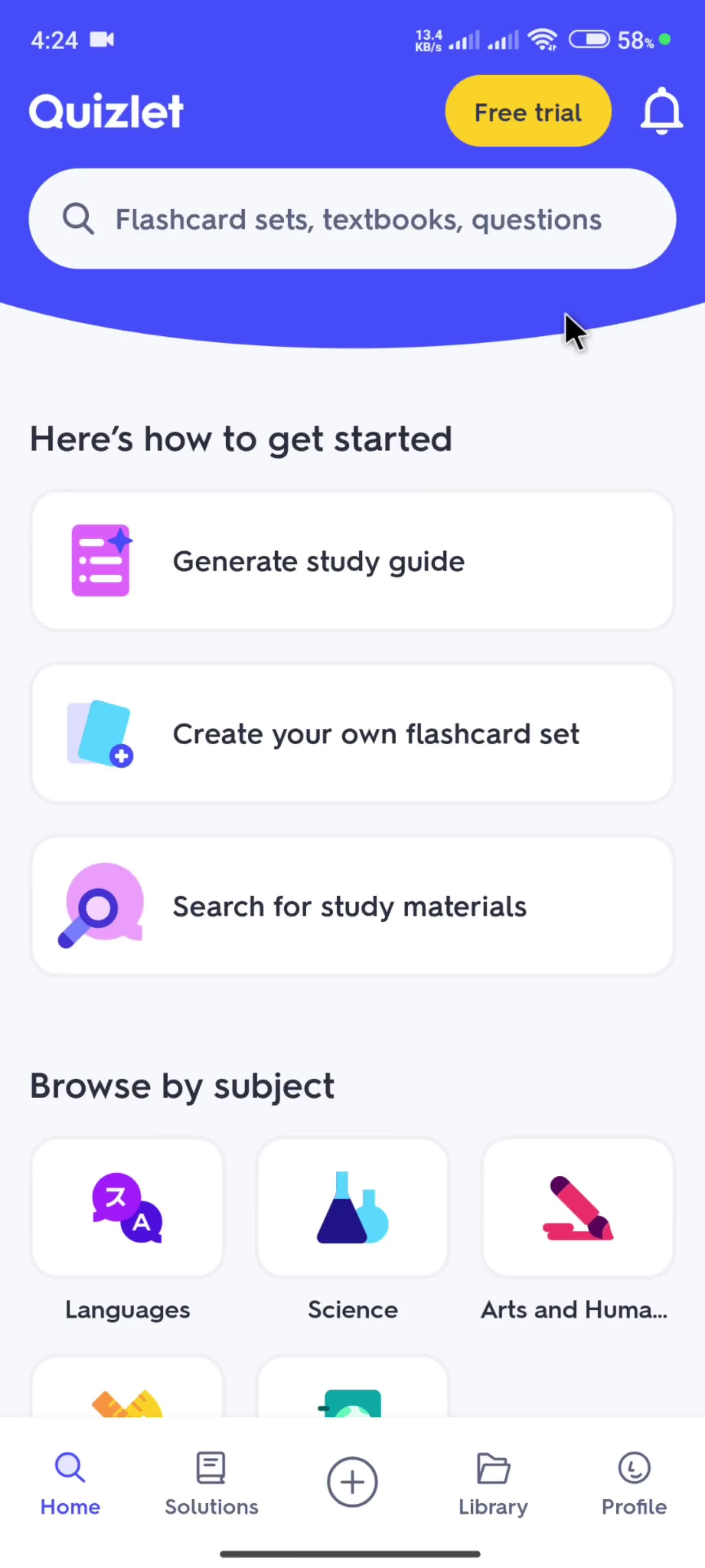 Adding a subject screenshot