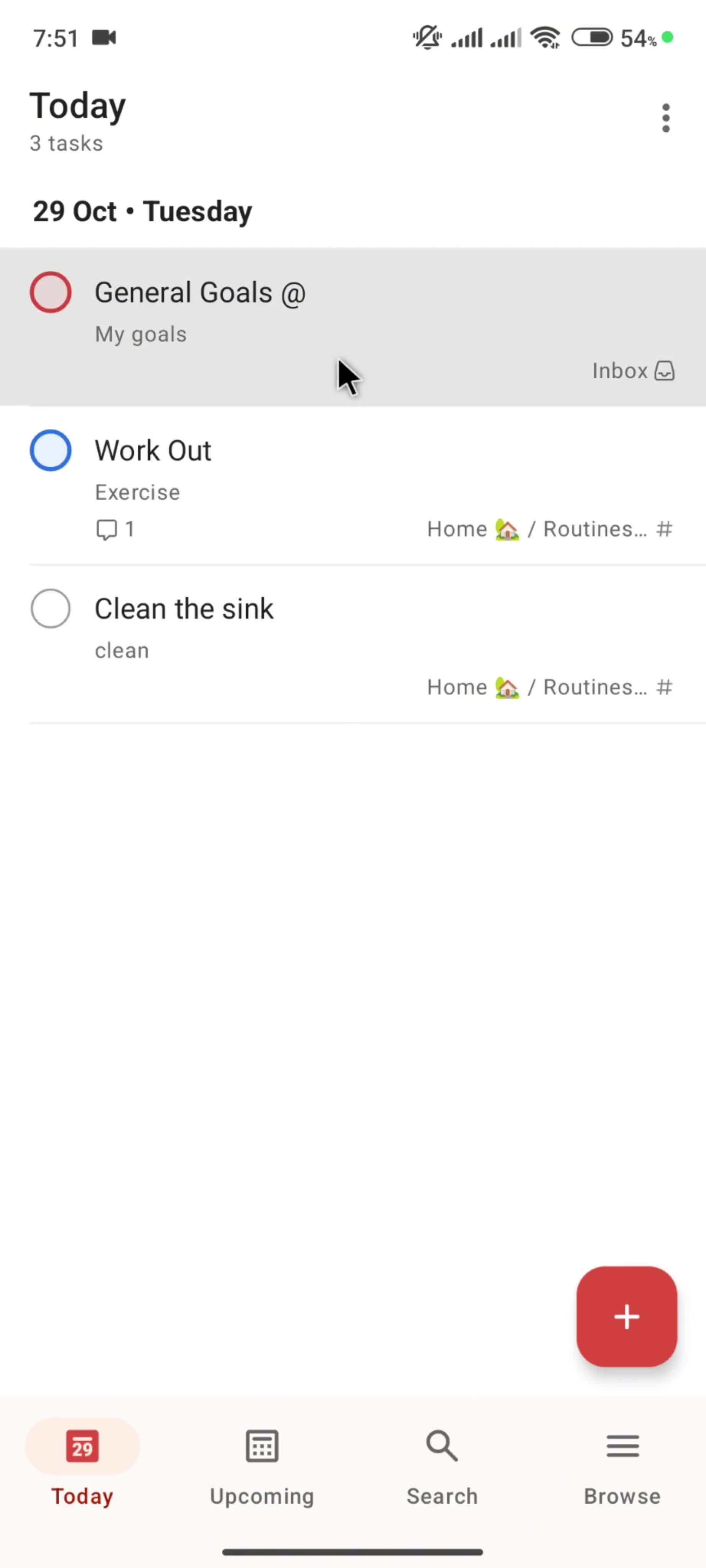 Adding a subtask screenshot