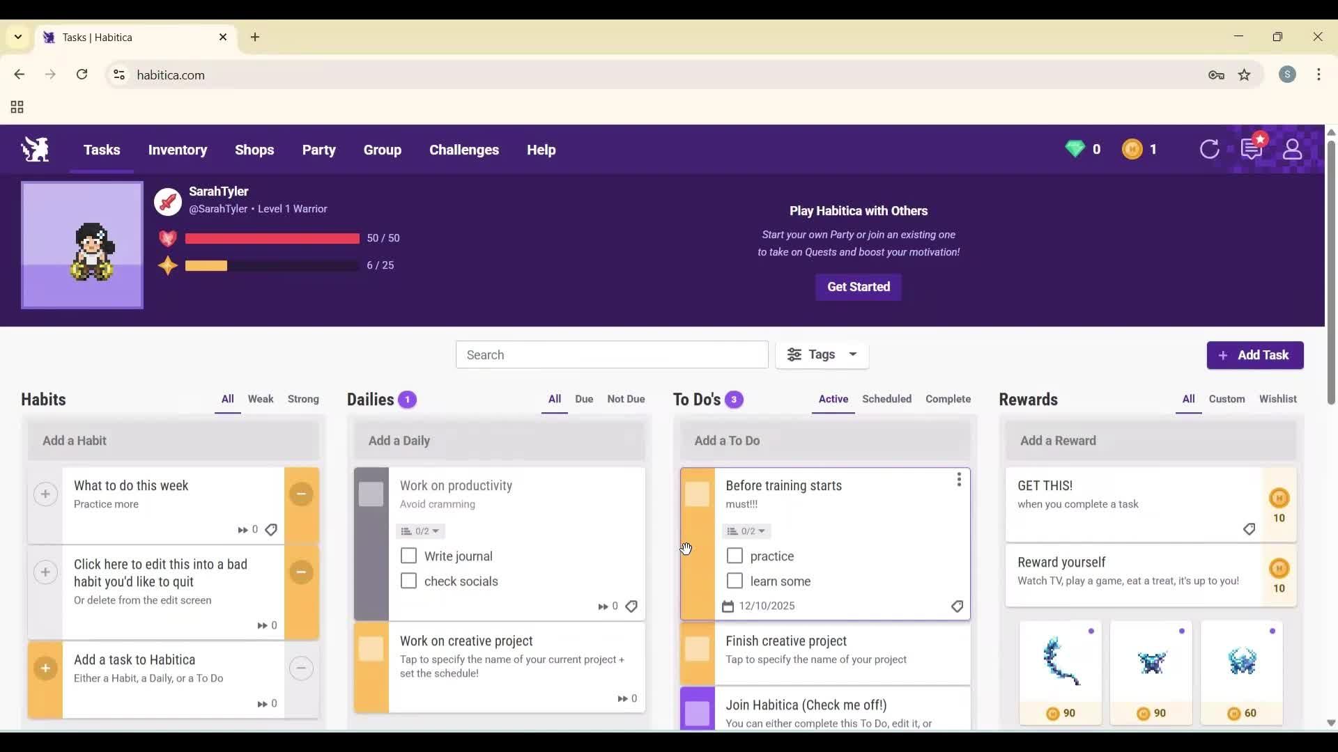 Creating a task screenshot