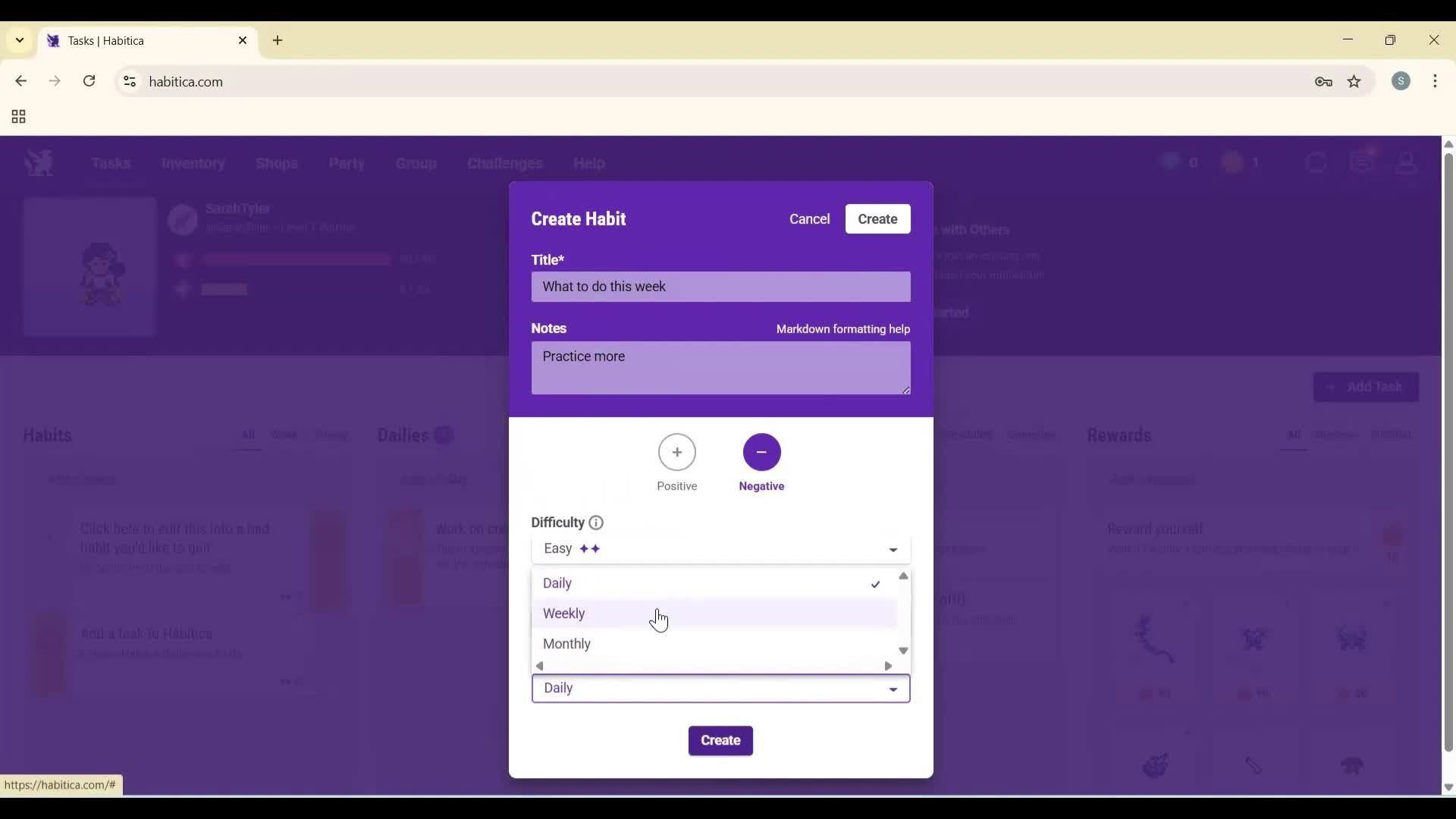 Creating a task screenshot
