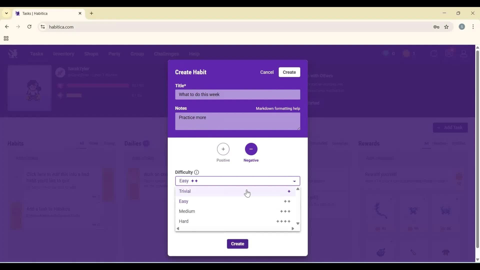 Creating a task screenshot