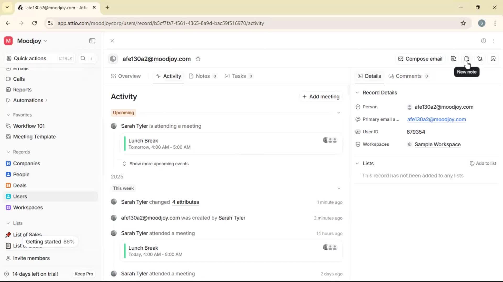 Adding a user screenshot
