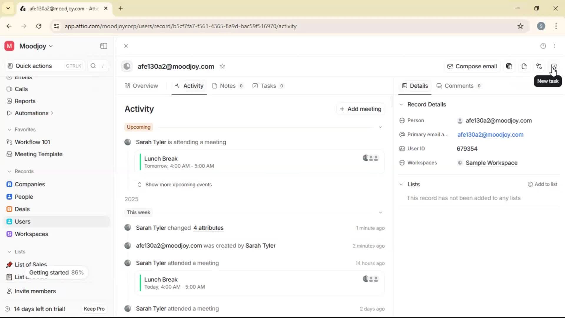 Adding a user screenshot