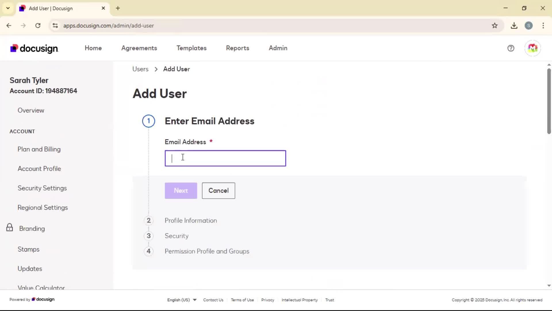 Adding a user on Docusign video thumbnail