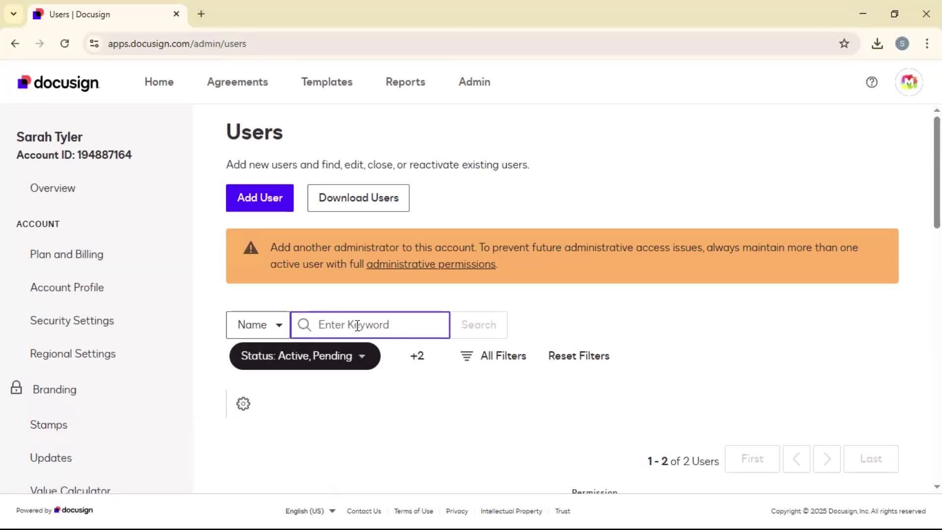 Adding a user on Docusign video thumbnail
