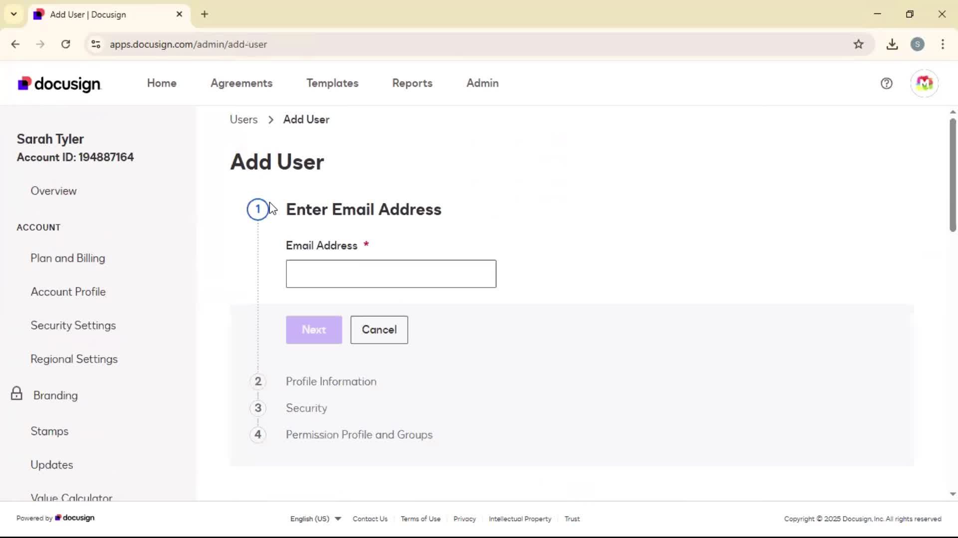 Adding a user on Docusign video thumbnail