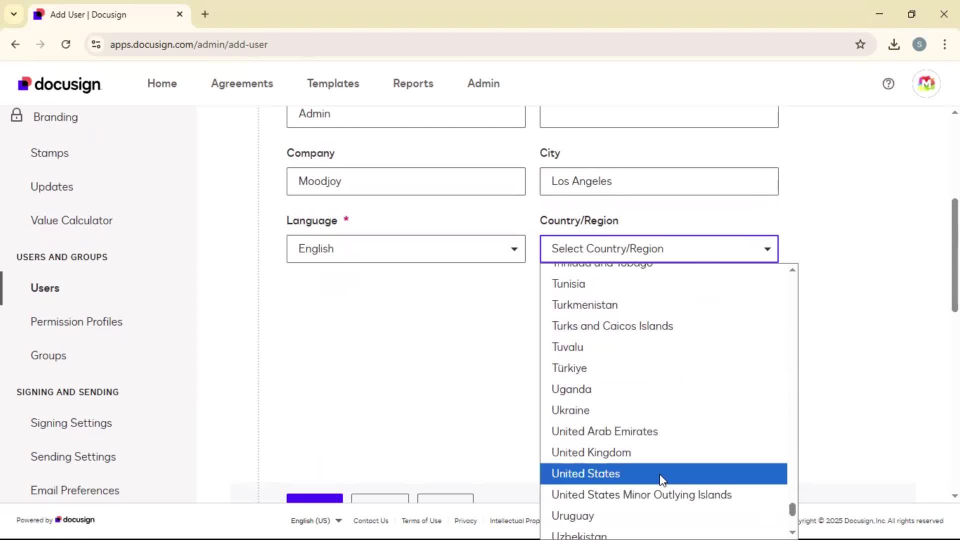 Adding a user on Docusign video thumbnail