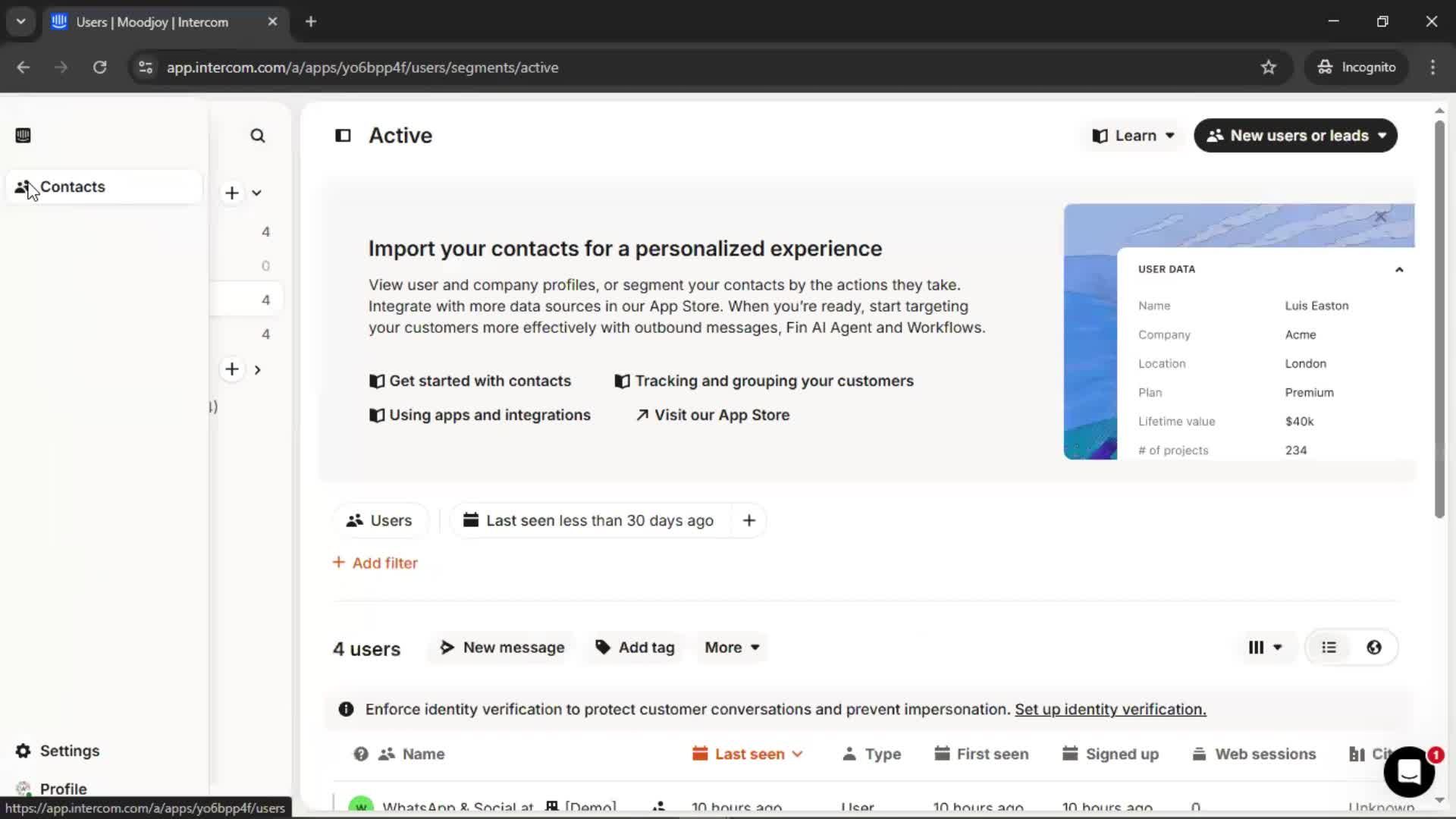 Adding a user screenshot
