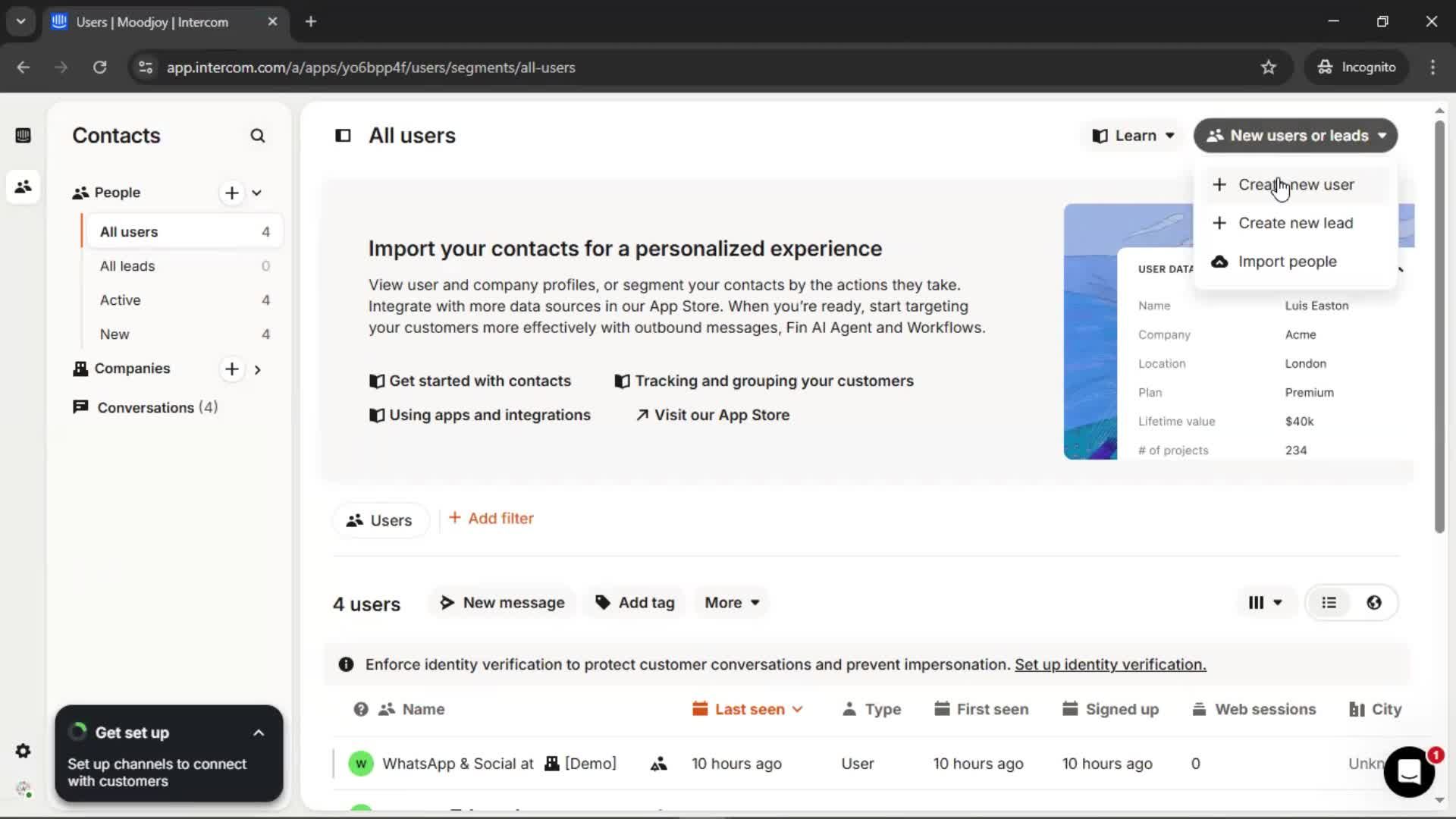 Adding a user screenshot
