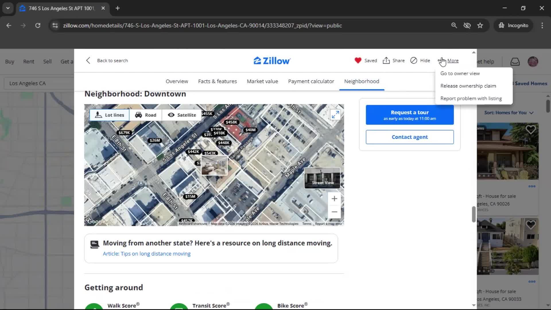 Adding an address screenshot