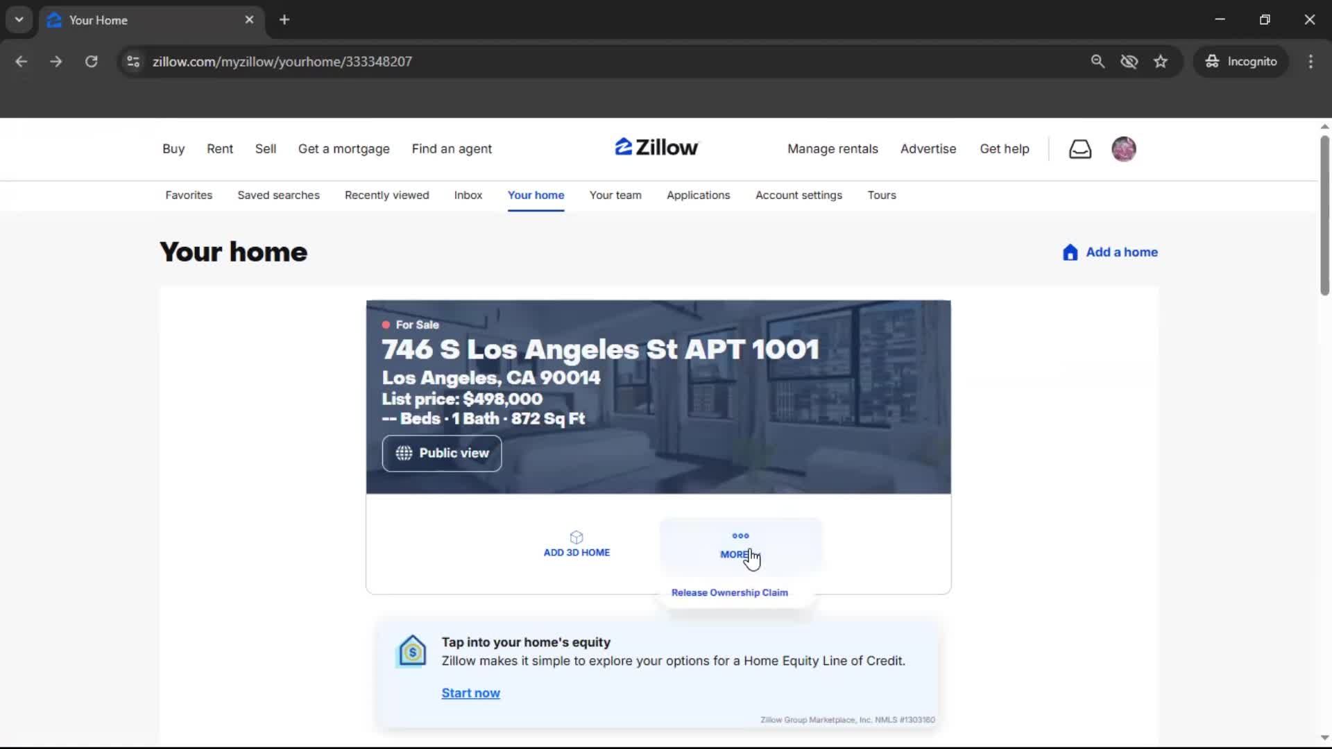 Adding an address screenshot