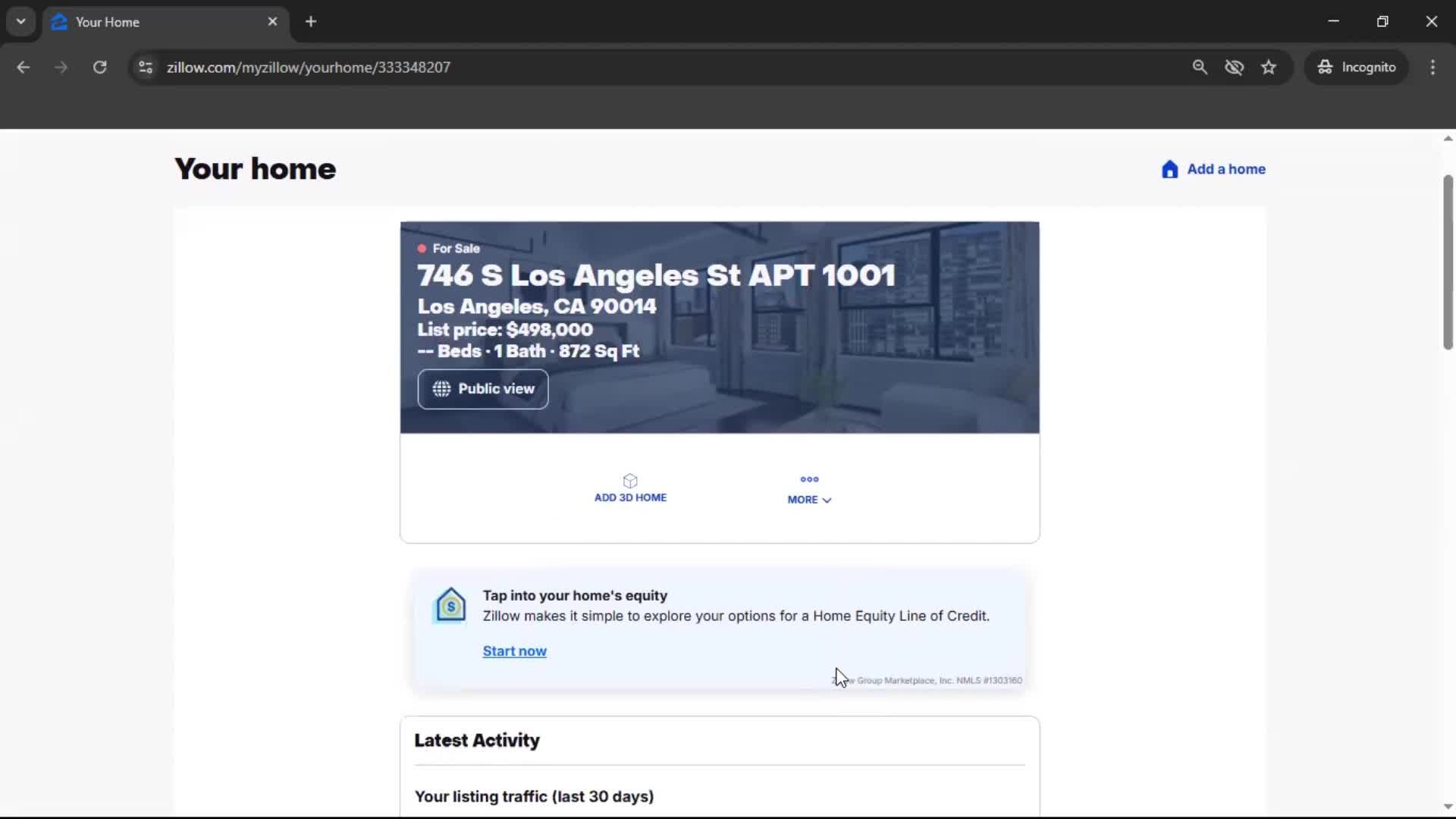 Adding an address screenshot