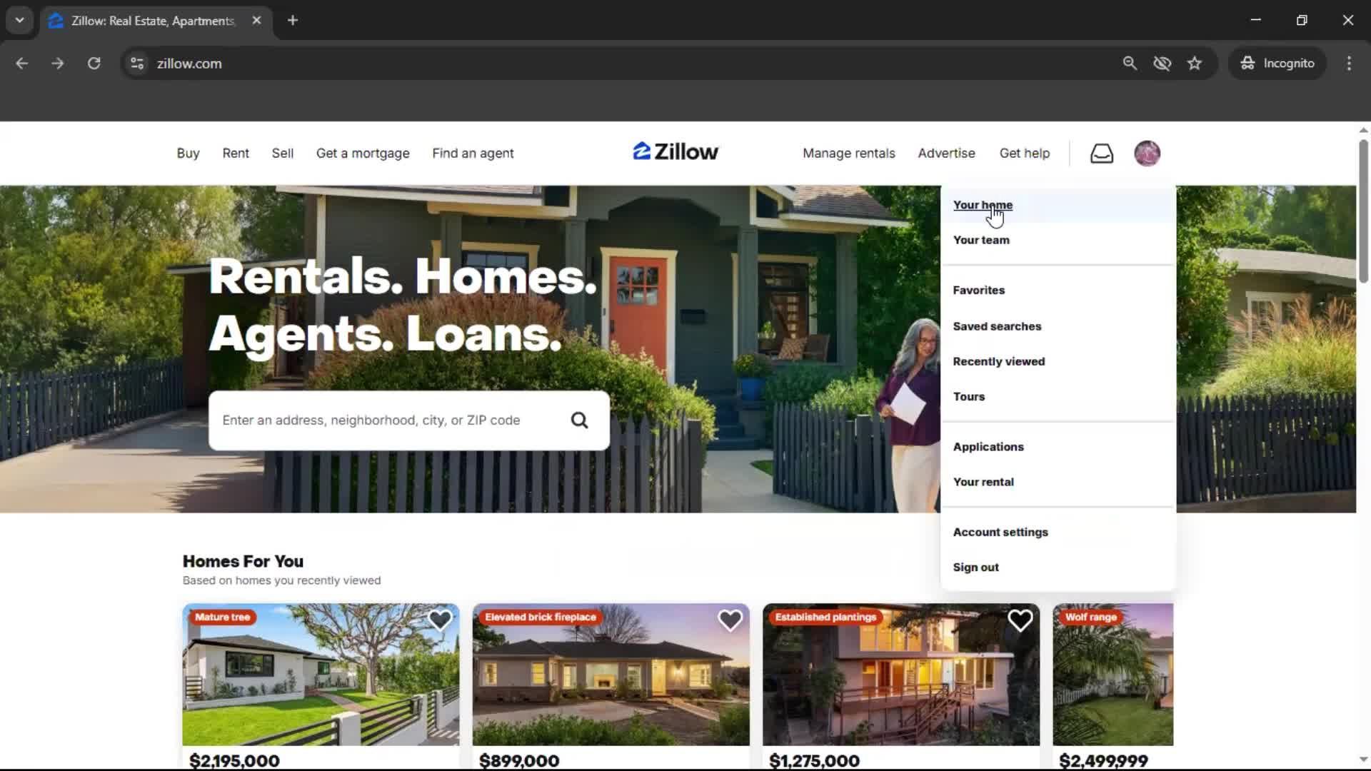 Adding an address screenshot