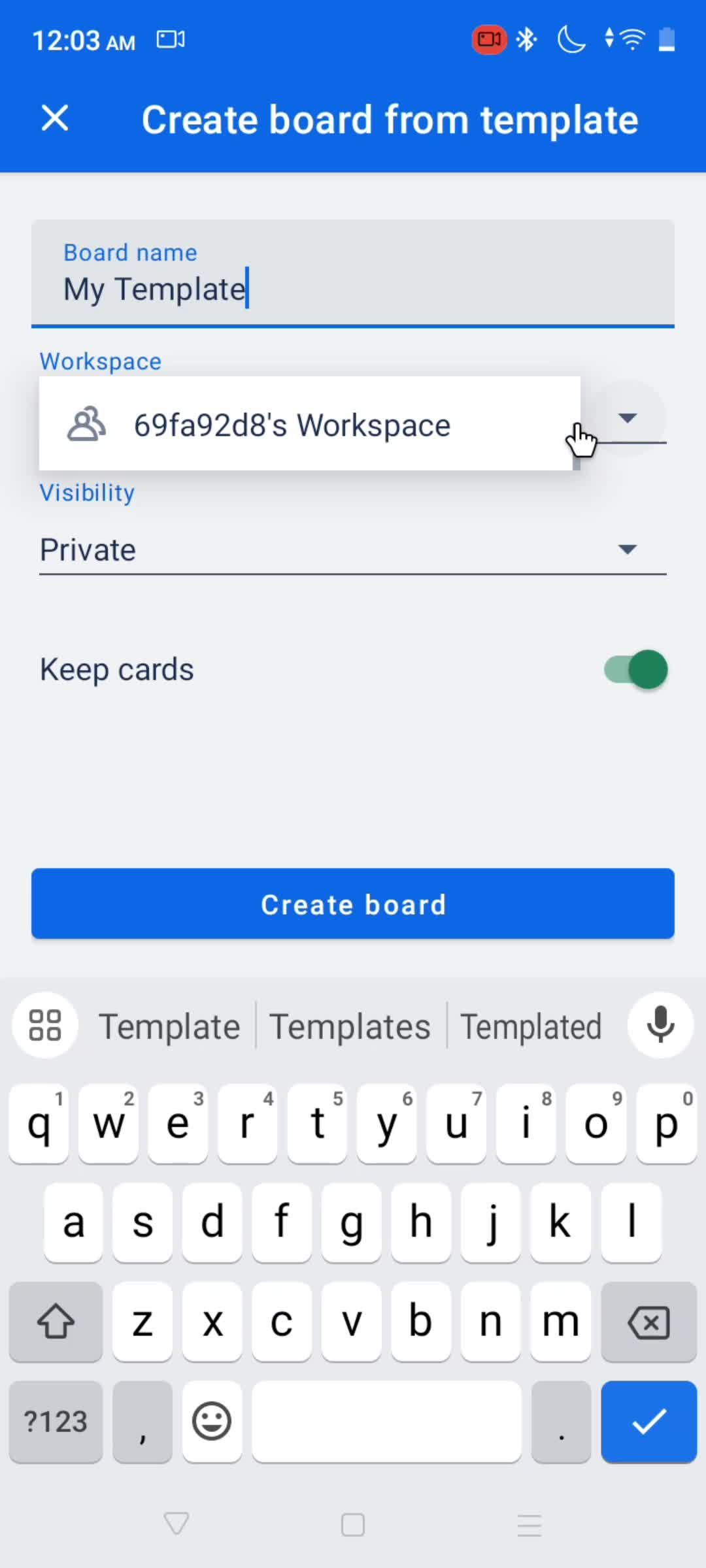 Adding an account screenshot