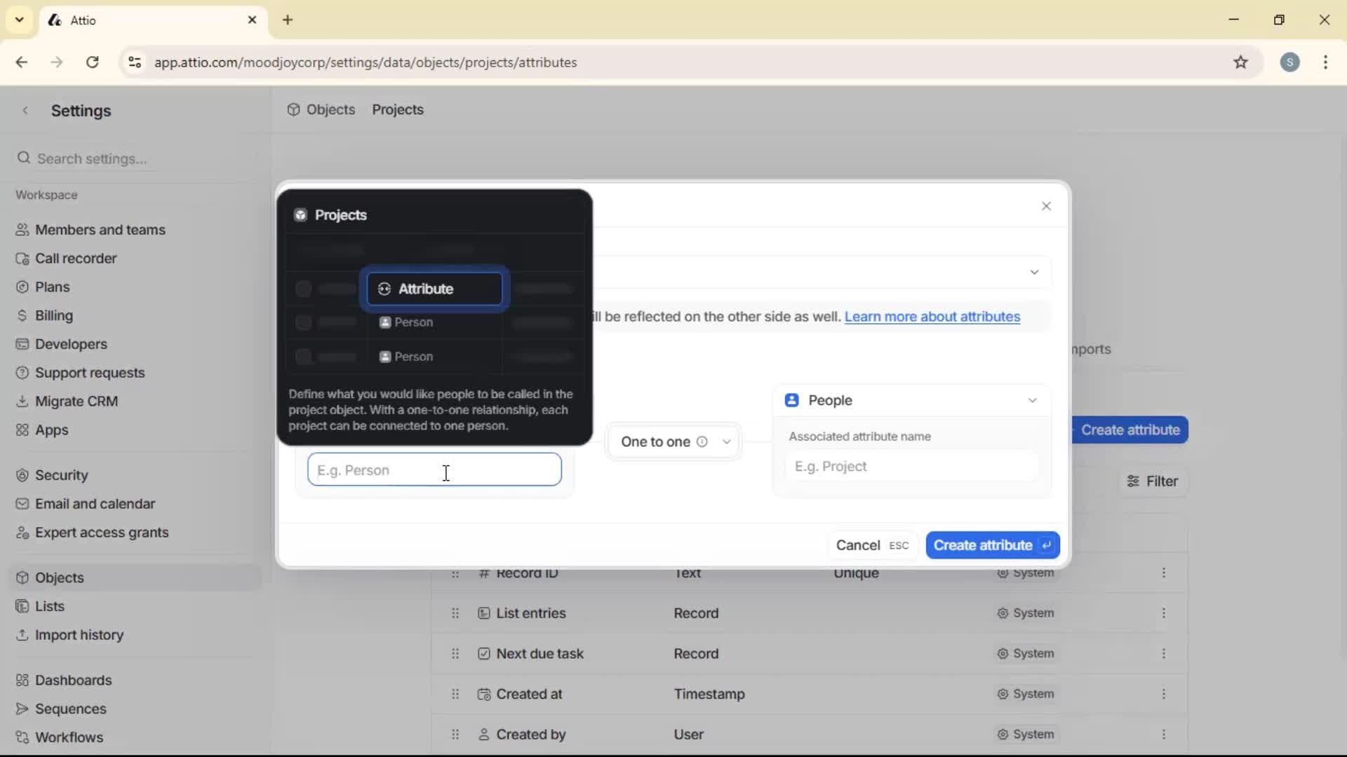 Adding objects screenshot