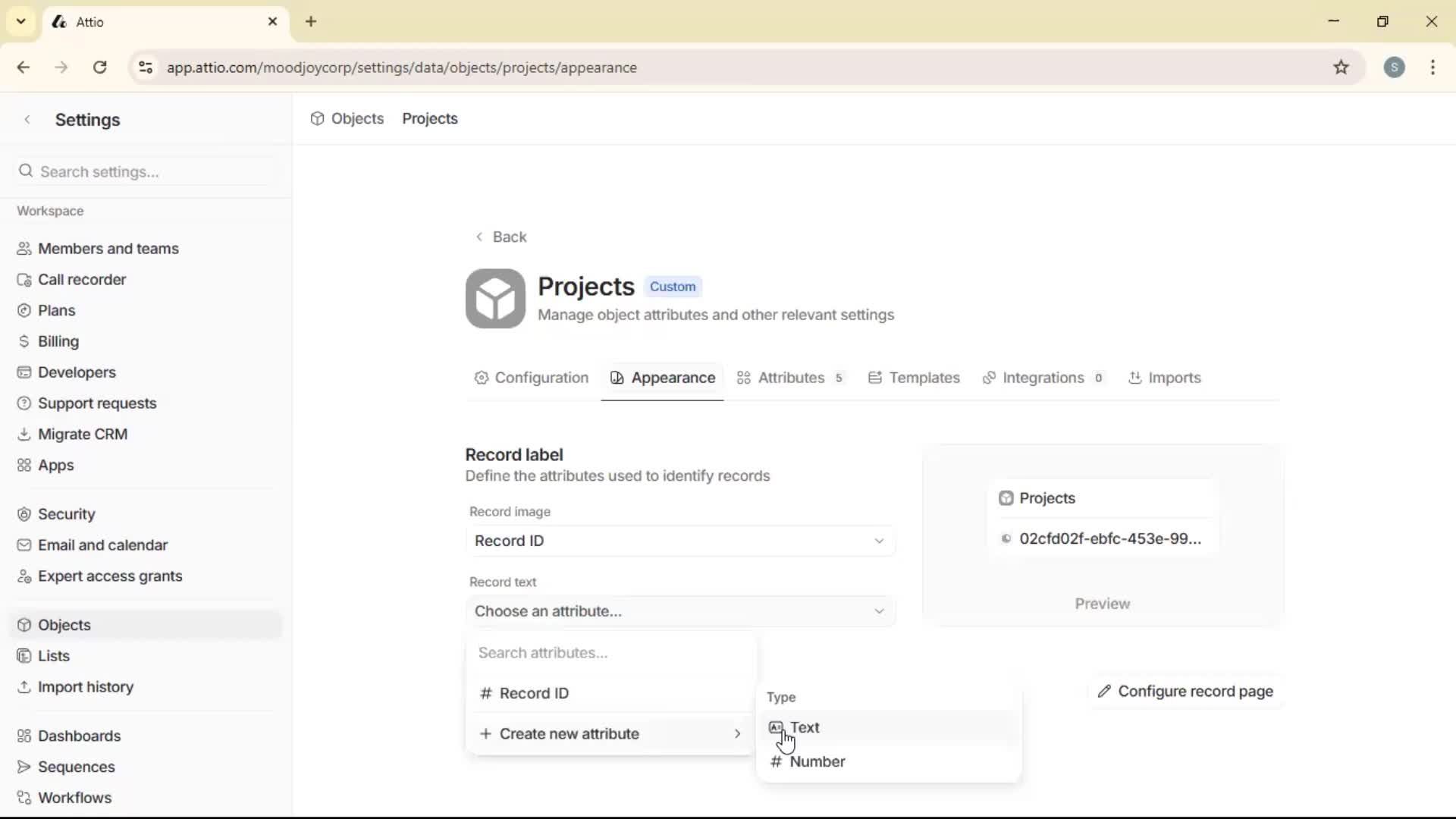 Adding objects screenshot