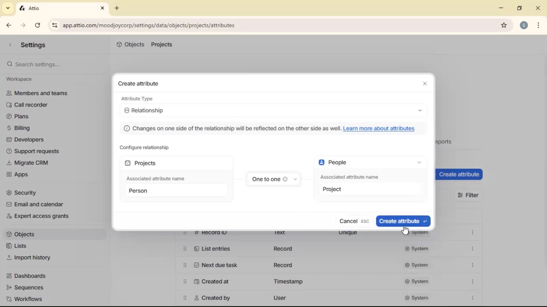 Adding objects screenshot