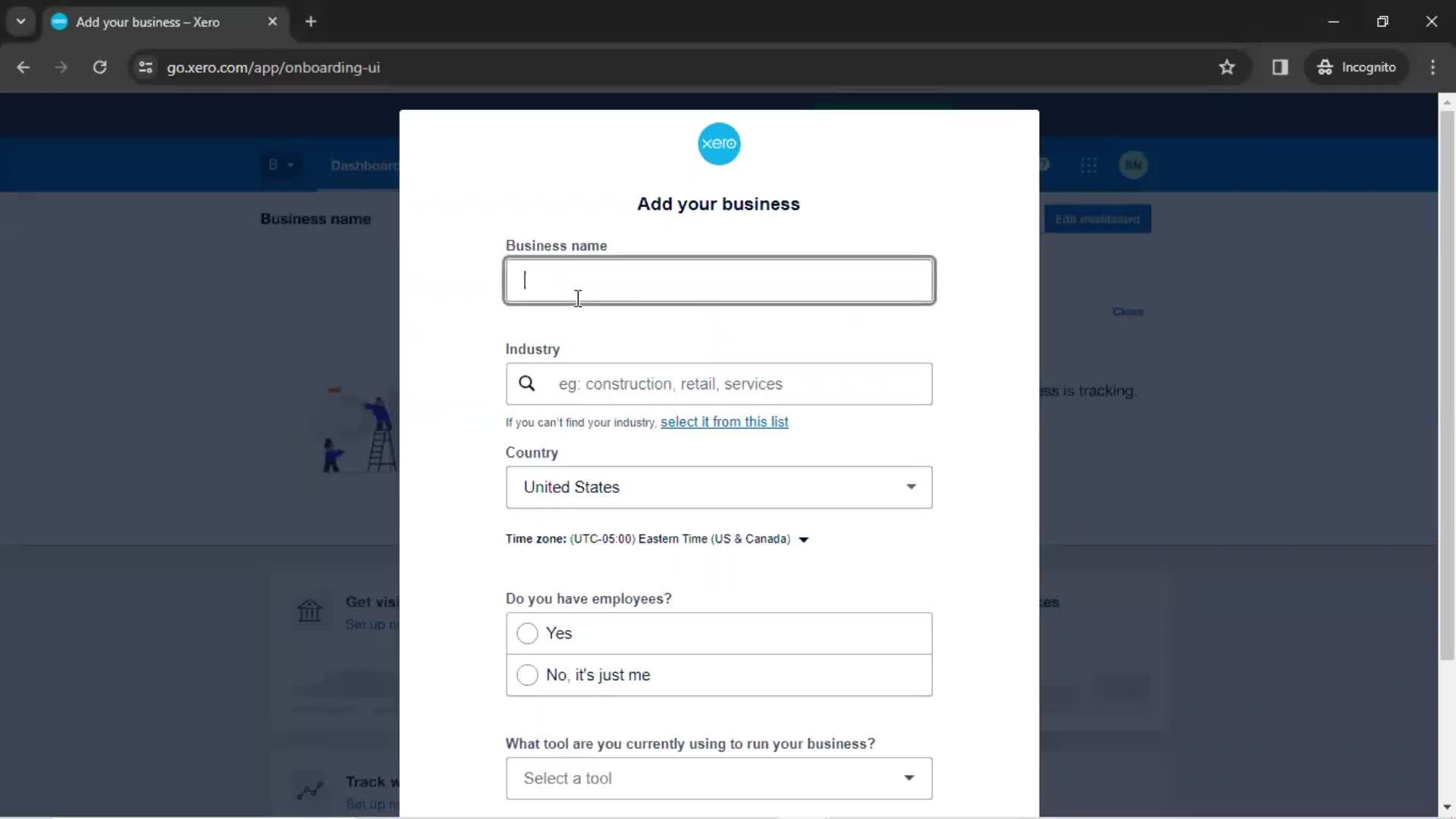 Adding a new organization screenshot