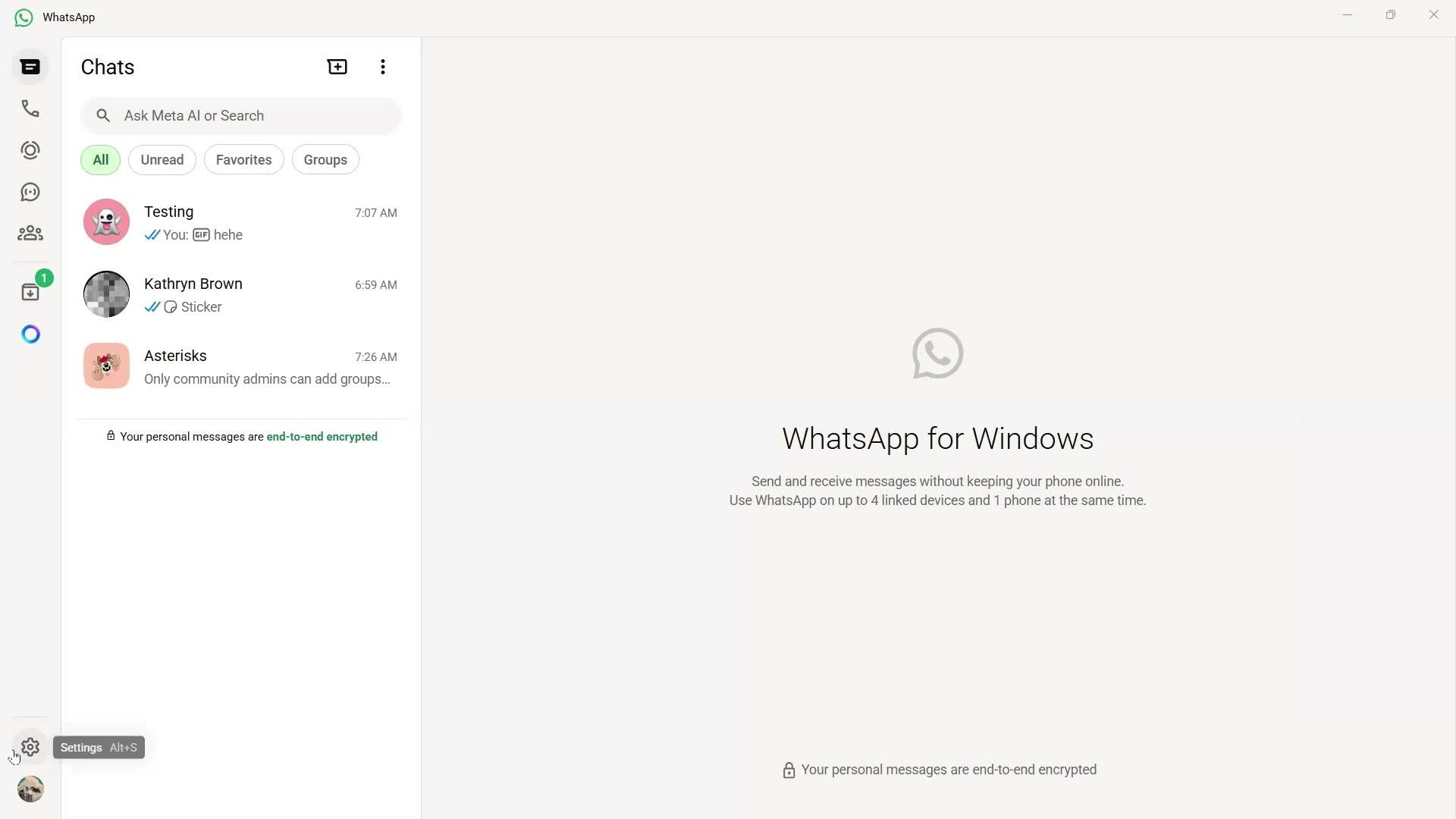 Adding password screenshot