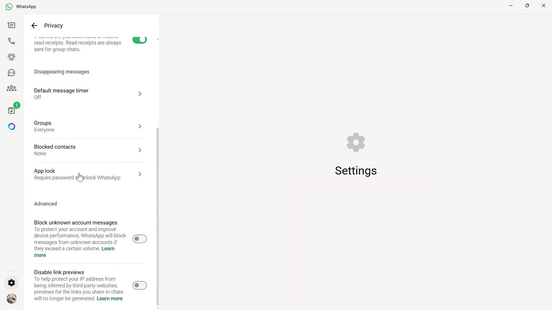 Adding password screenshot