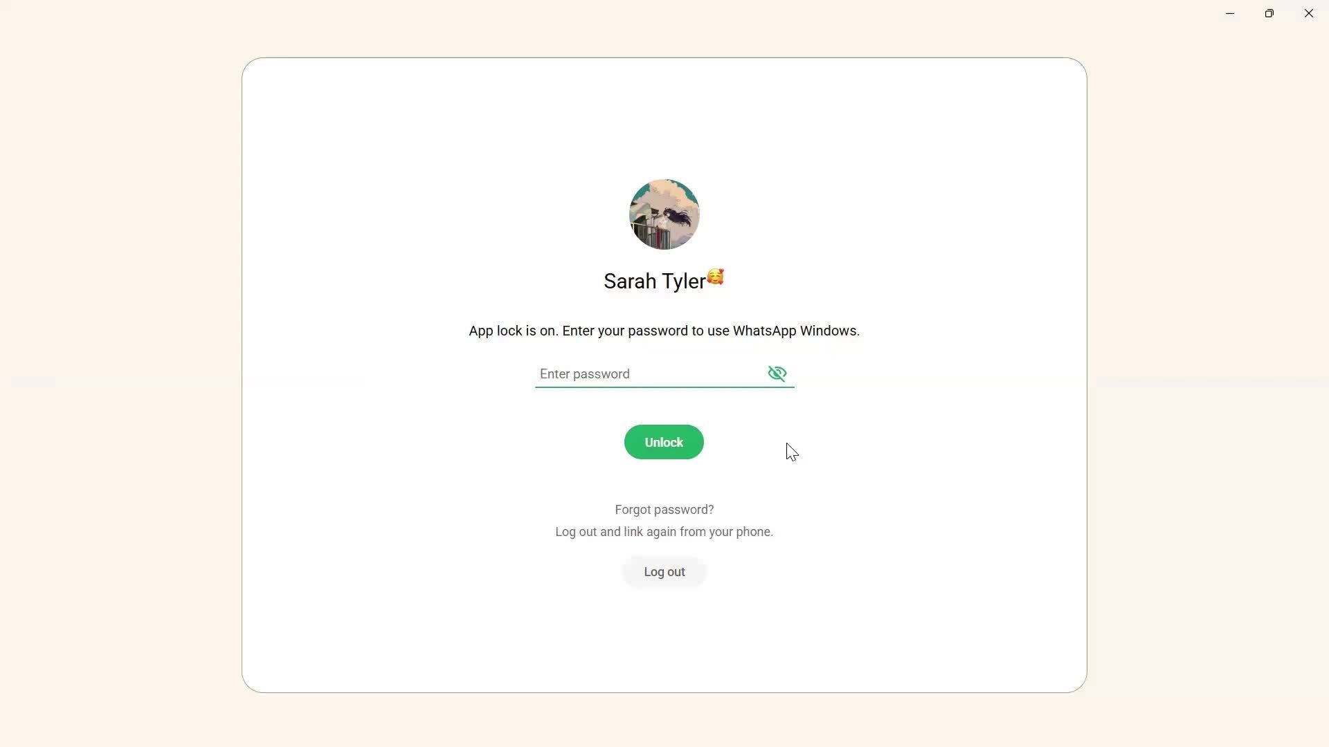 Adding password screenshot