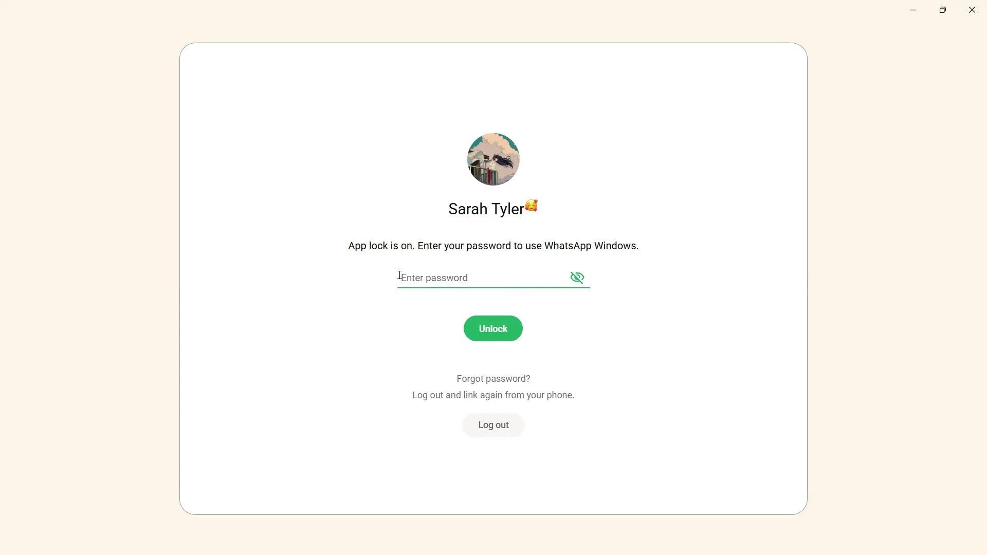 Adding password screenshot