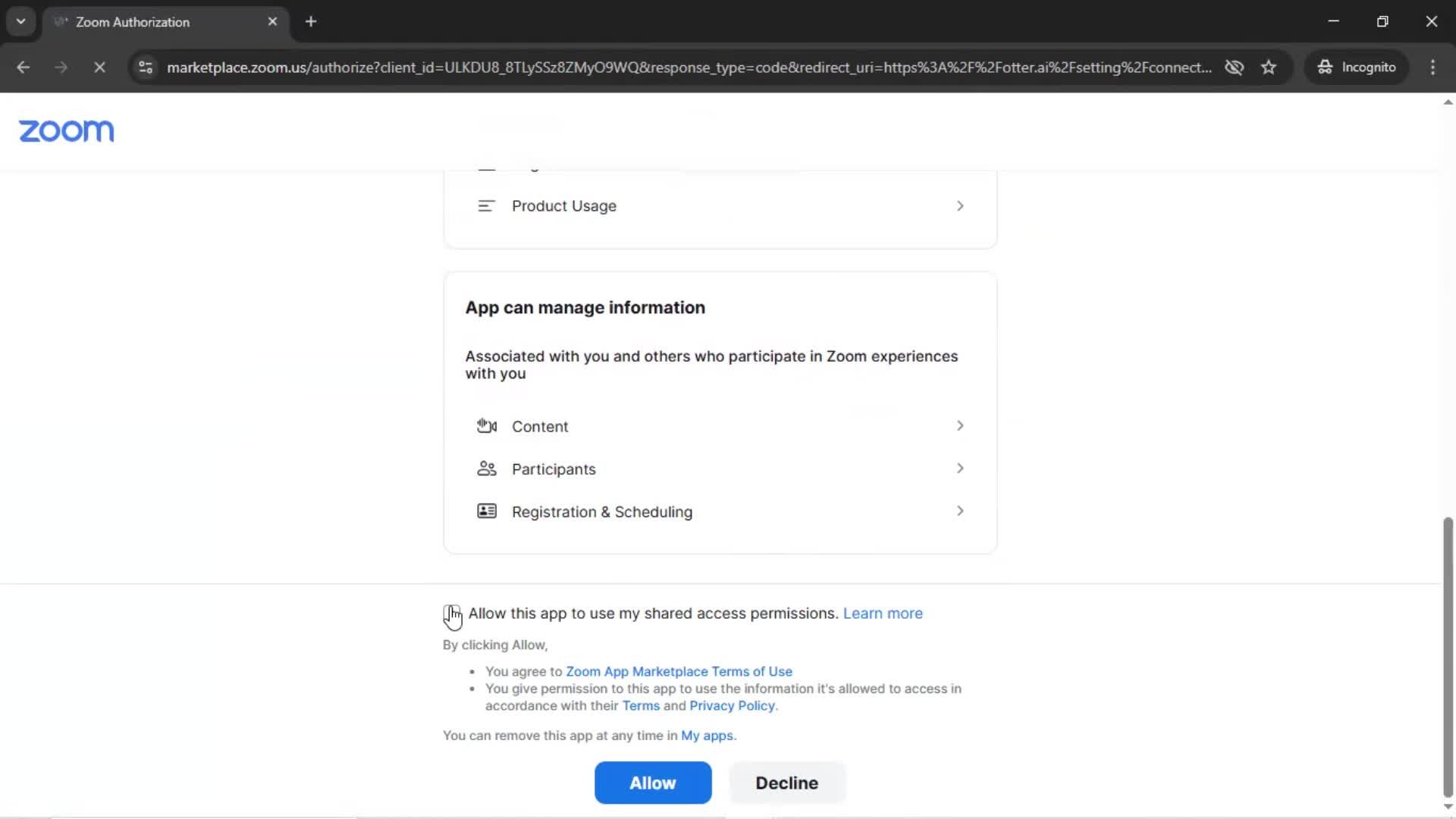 Integrations screenshot