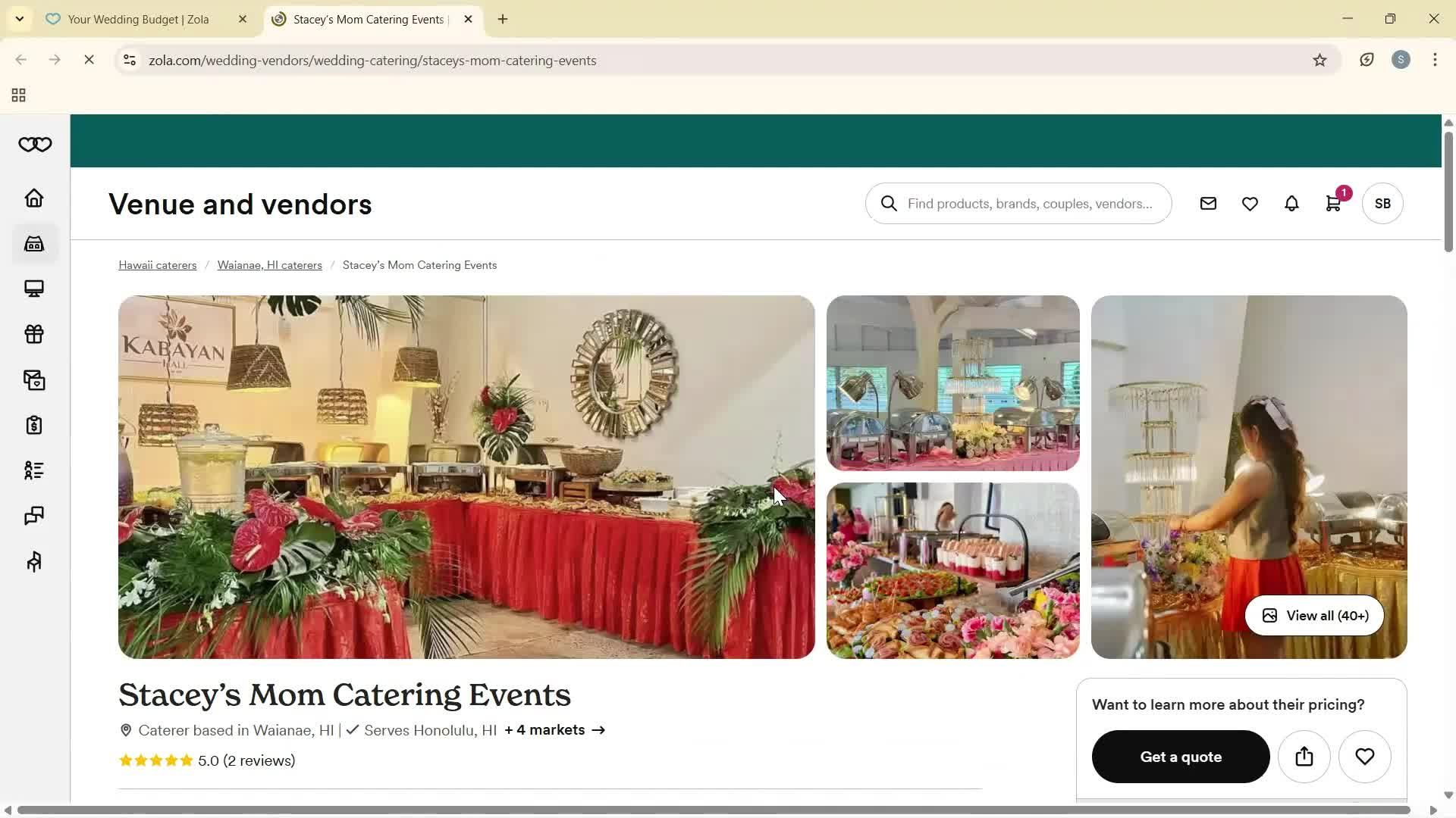 Creating a budget screenshot