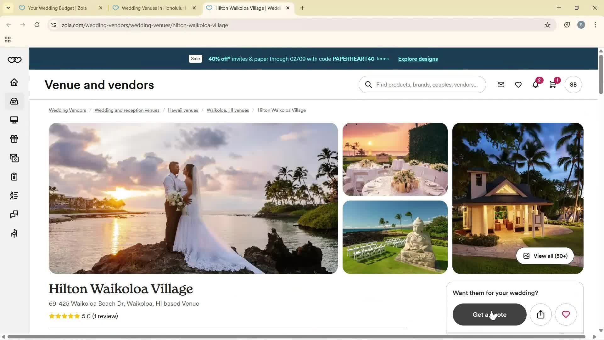 Creating a budget screenshot