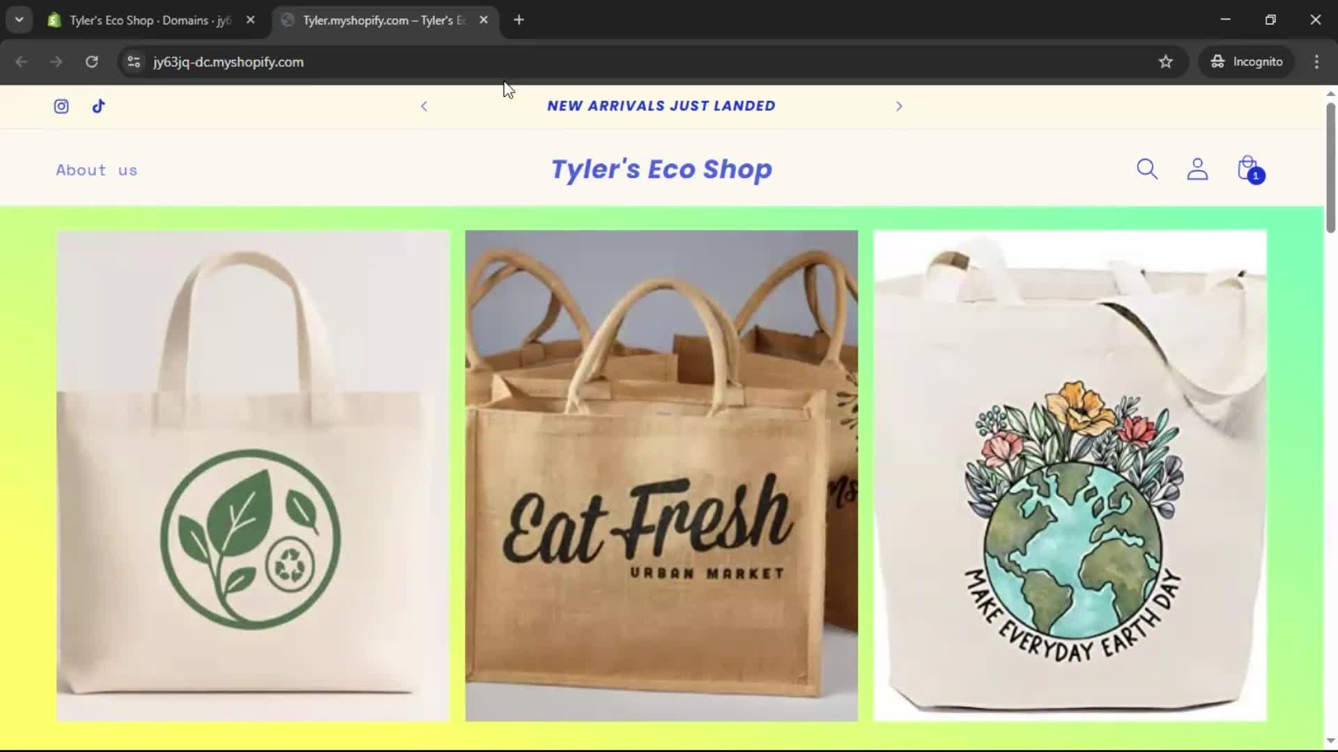 Adding a custom domain screenshot