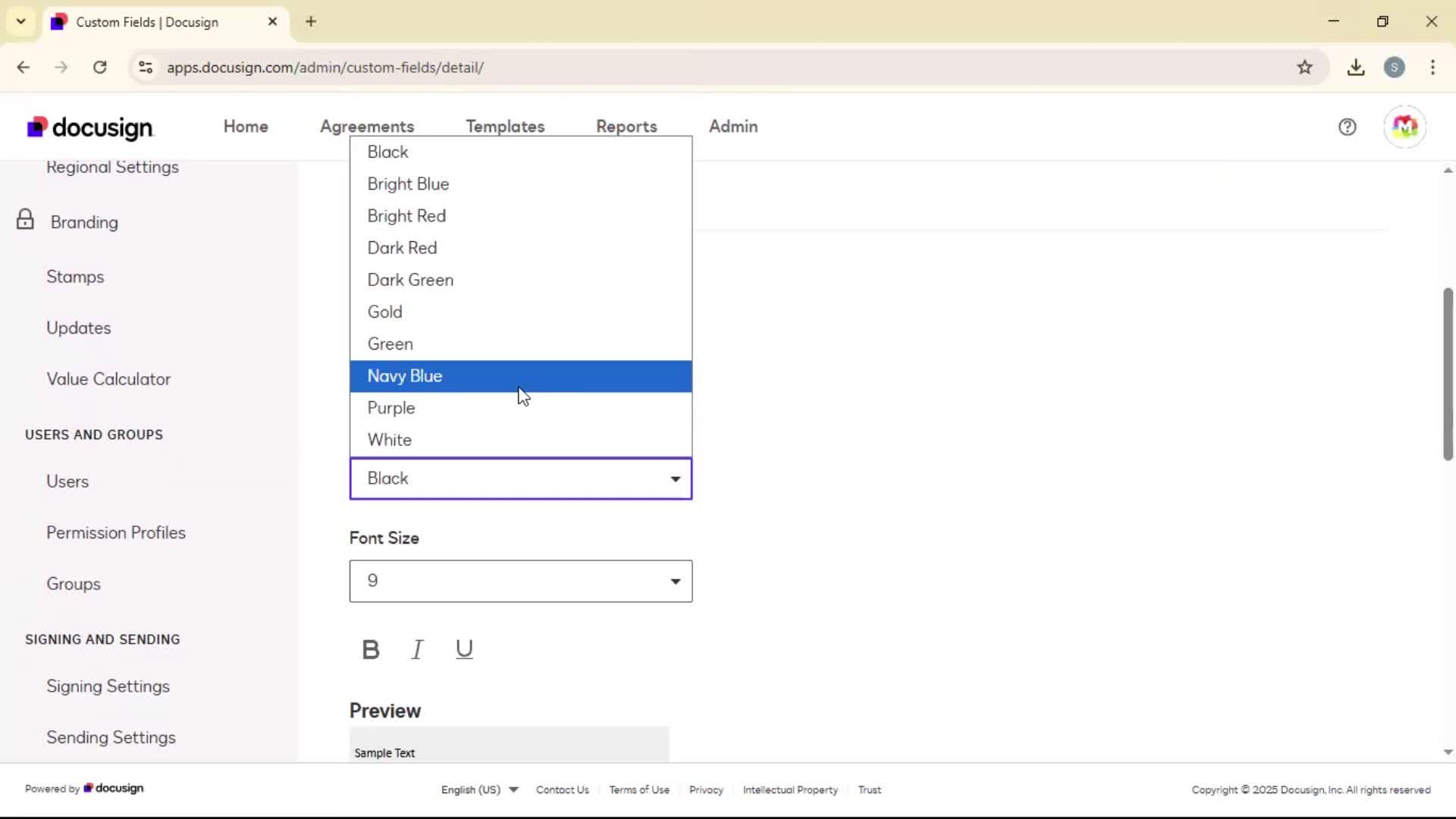 Adding document field on Docusign video thumbnail
