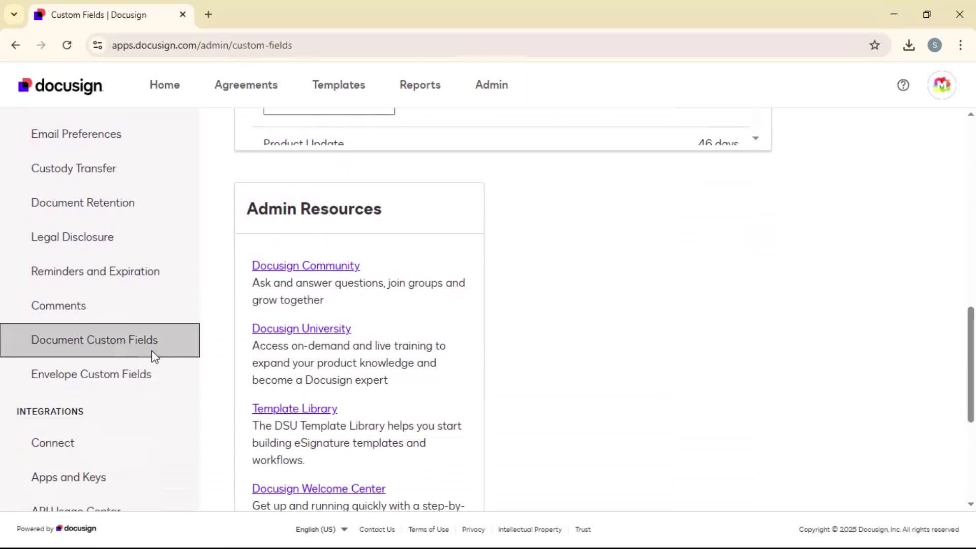 Adding document field screenshot