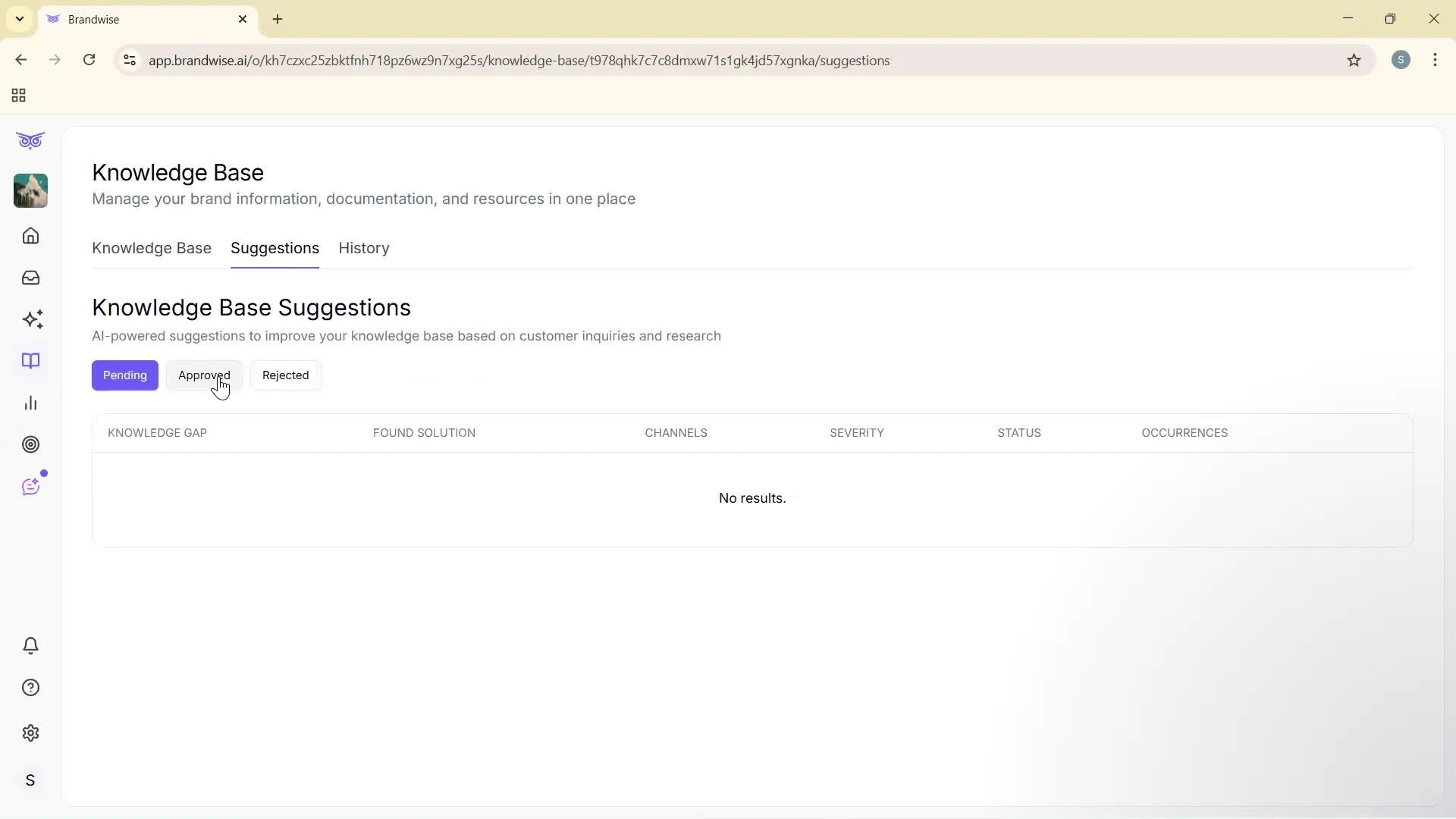 Creating a knowledge base screenshot