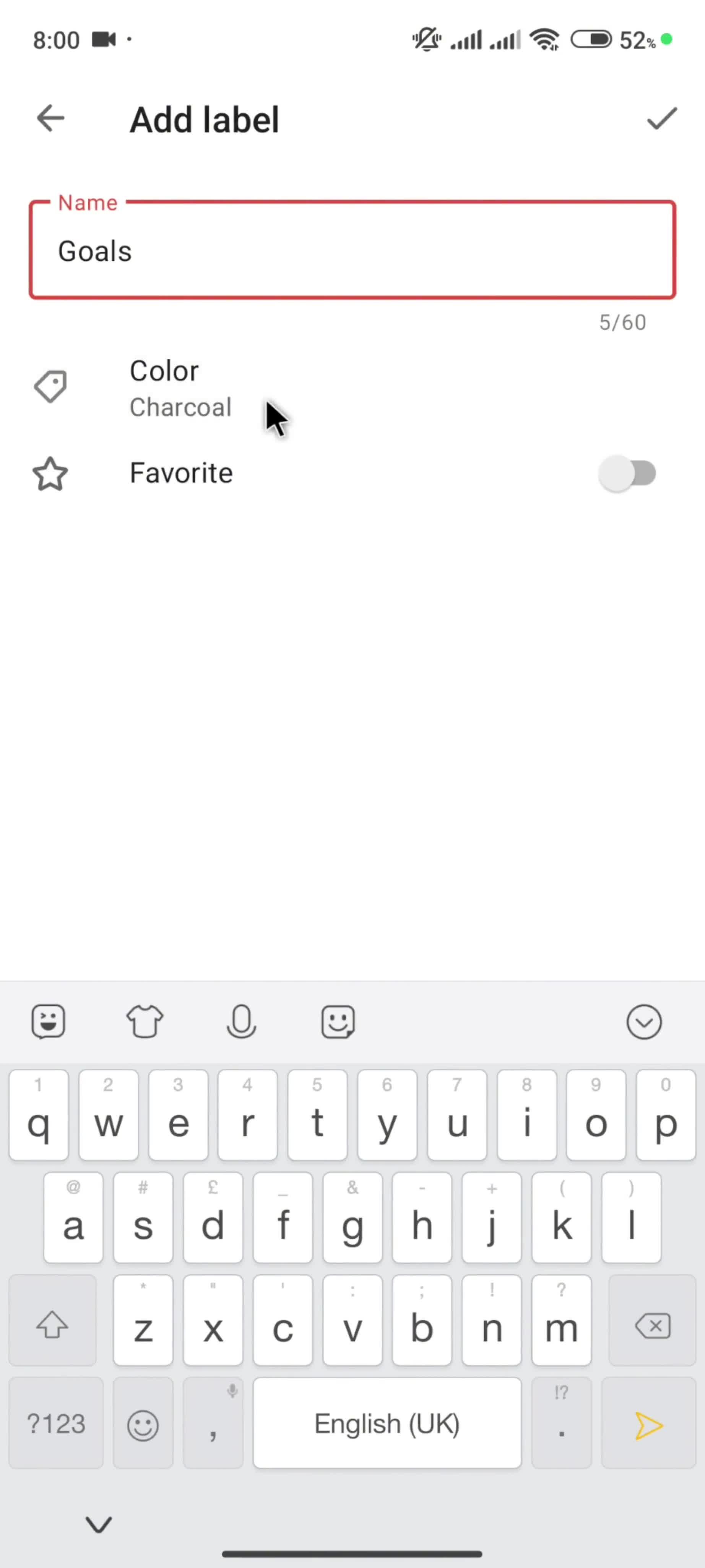 Adding tags screenshot