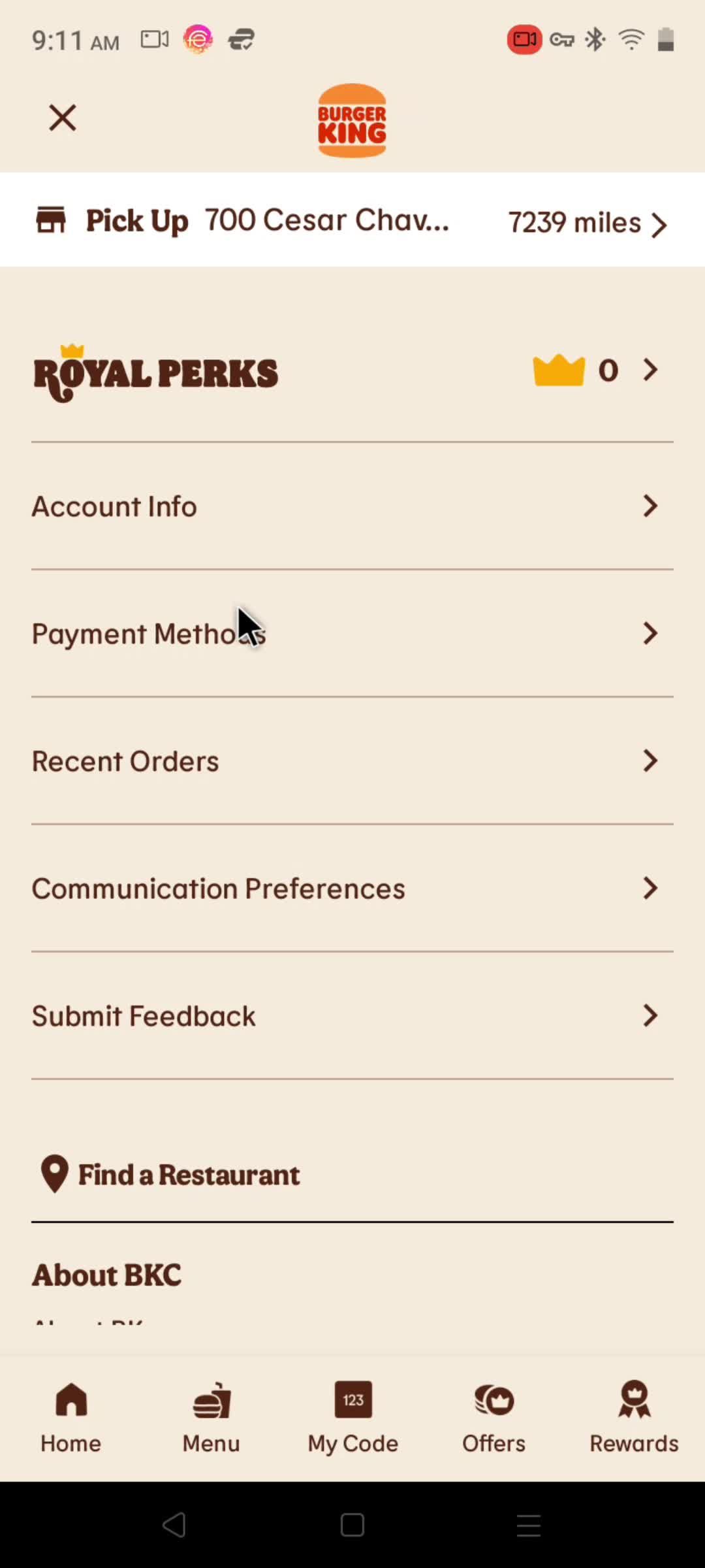 Adding a payment method screenshot