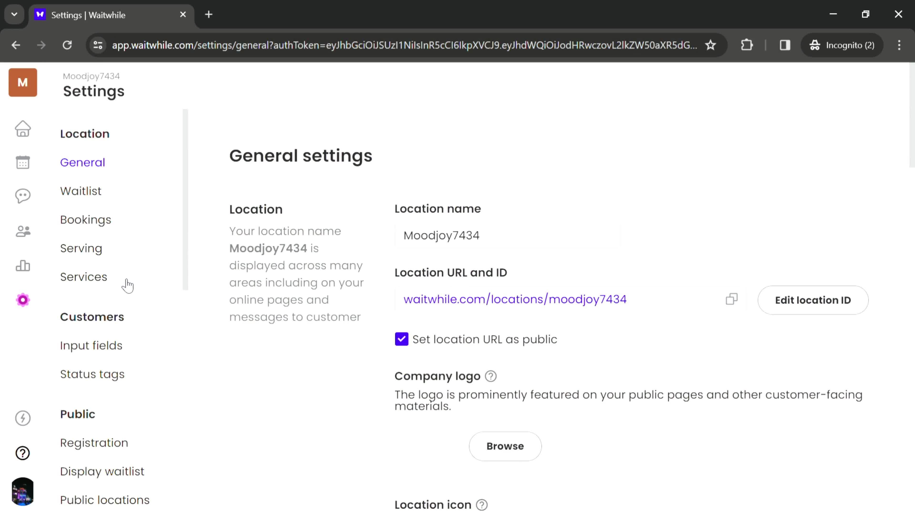 Adding services screenshot