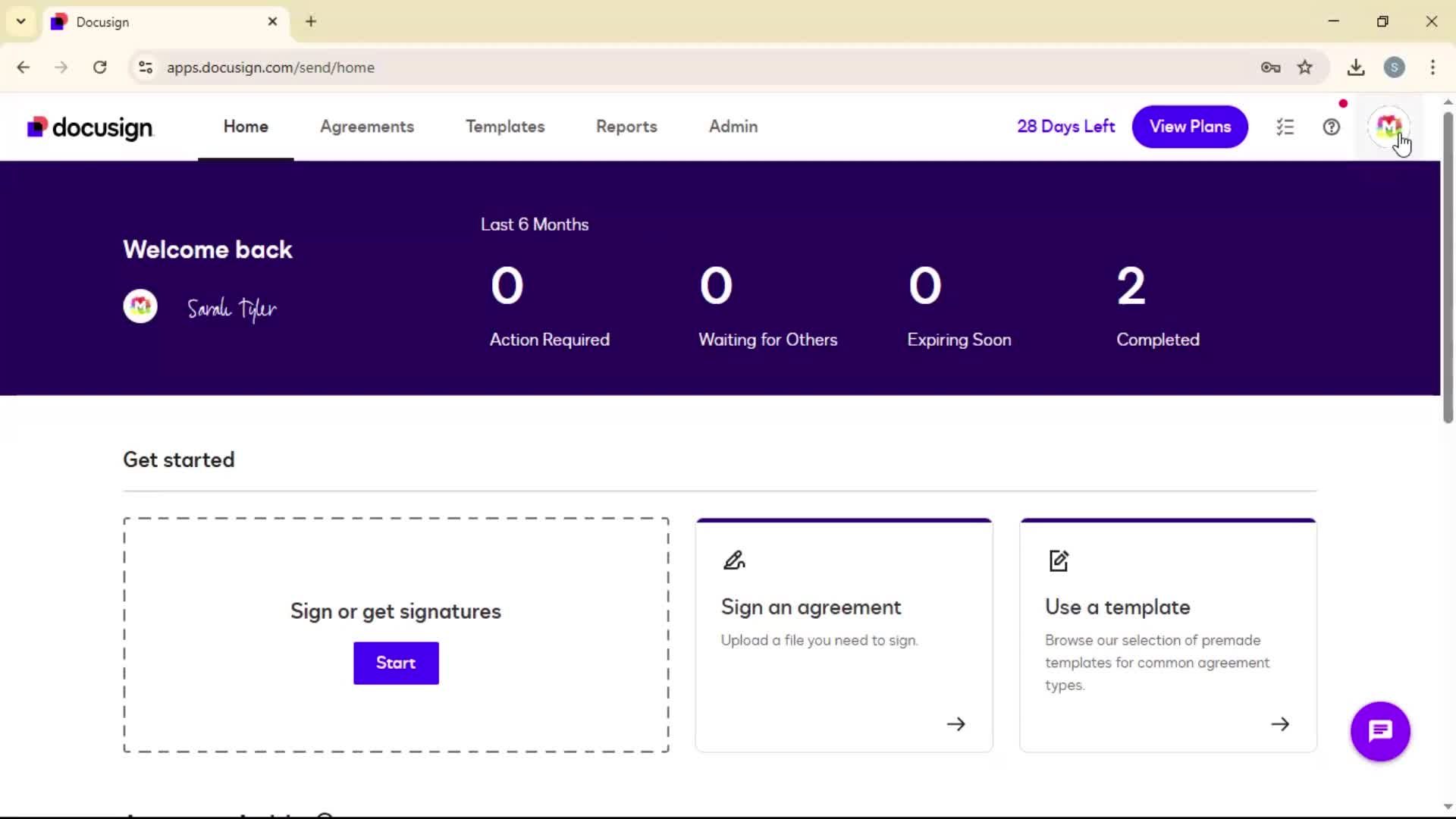 Adding a signature on Docusign video thumbnail
