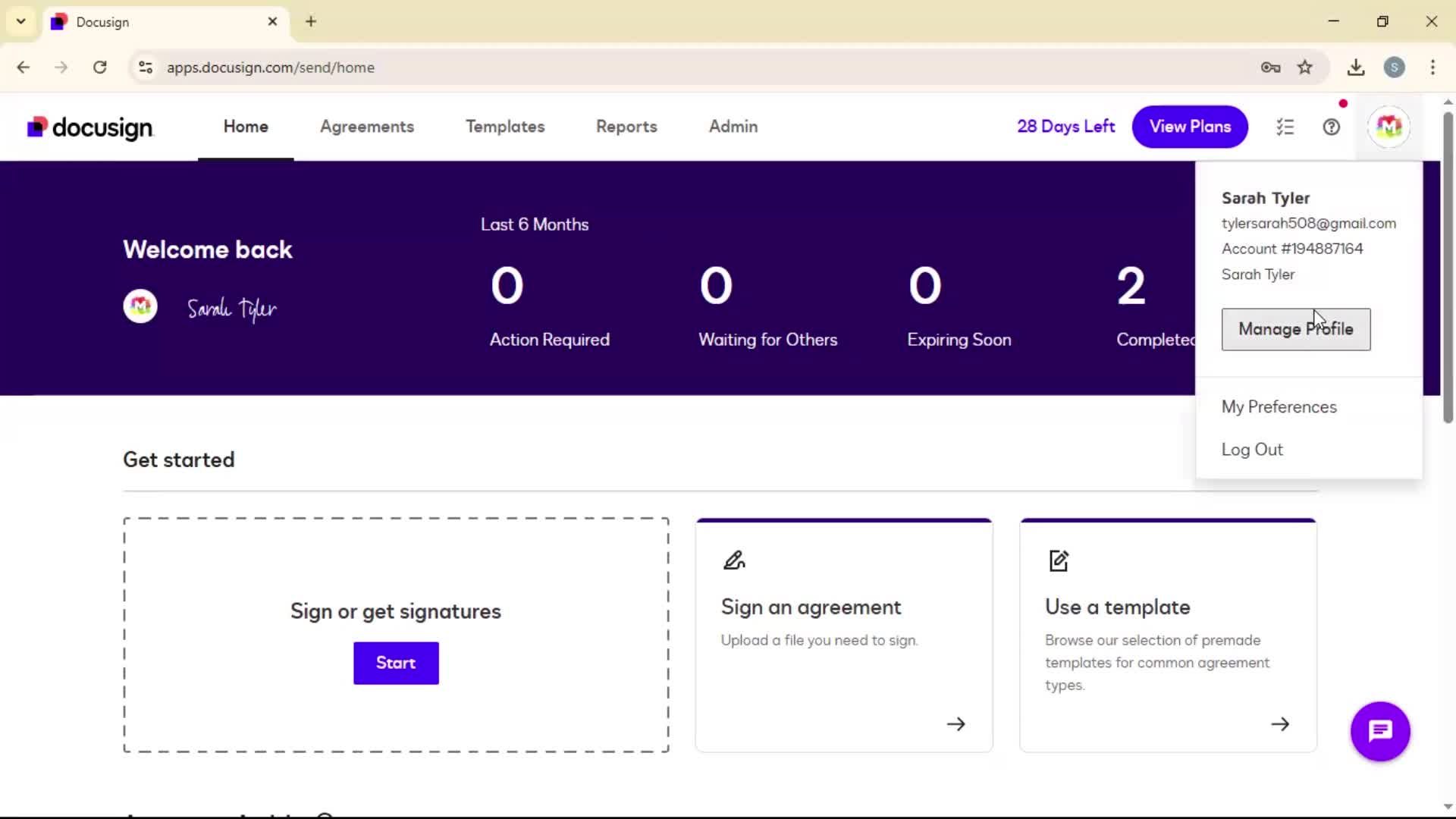 Adding a signature on Docusign video thumbnail