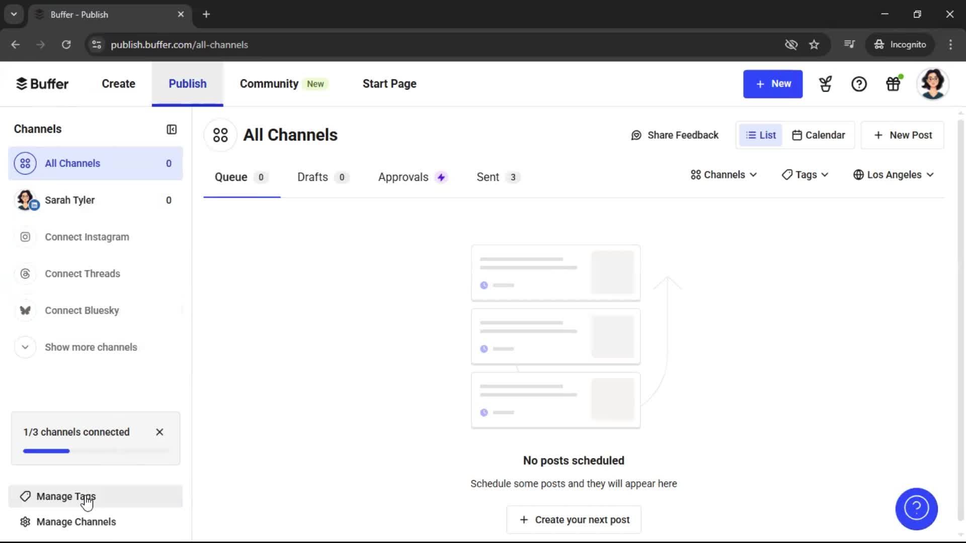 Adding tags on Buffer video thumbnail