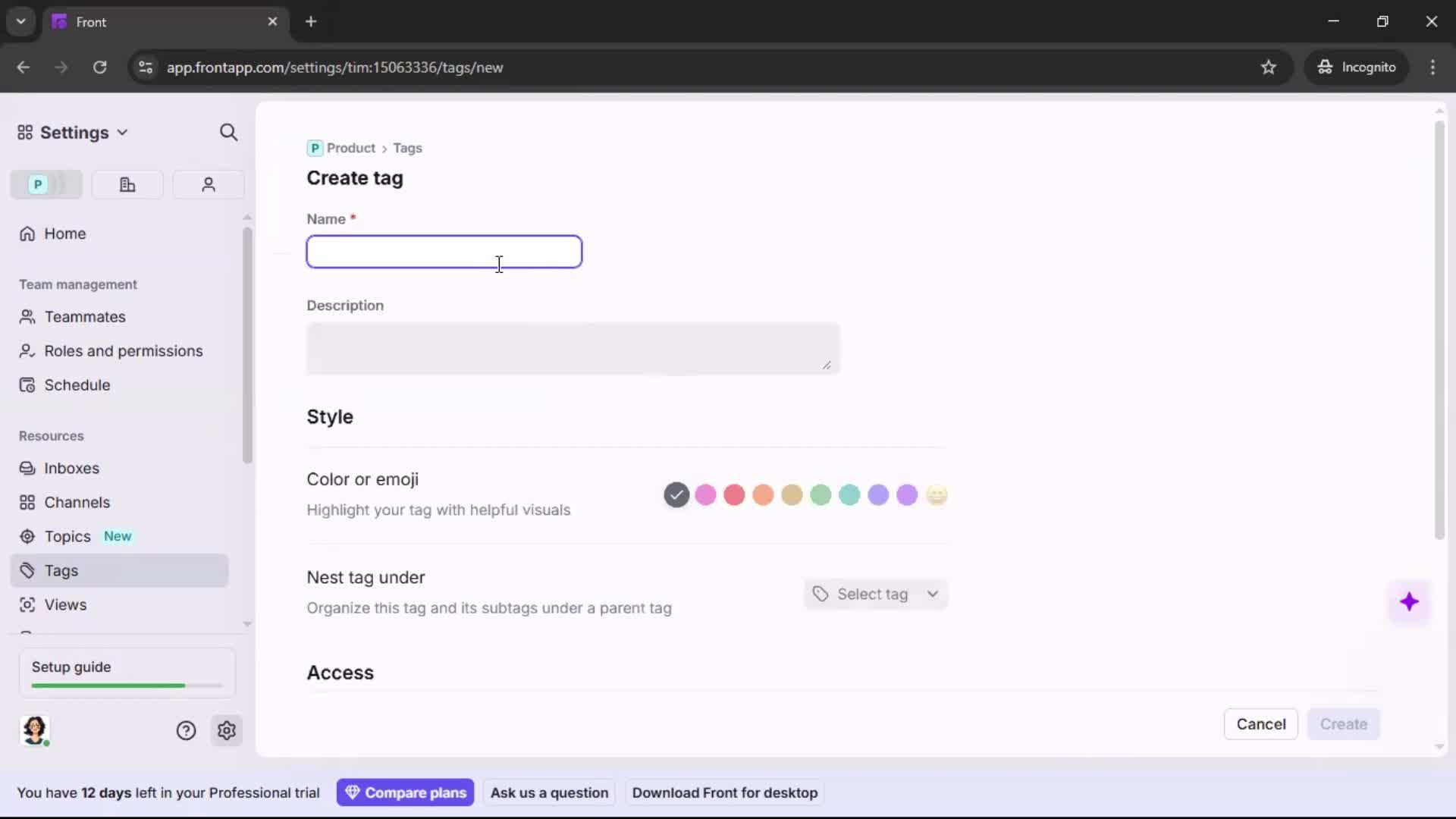 Adding tags screenshot